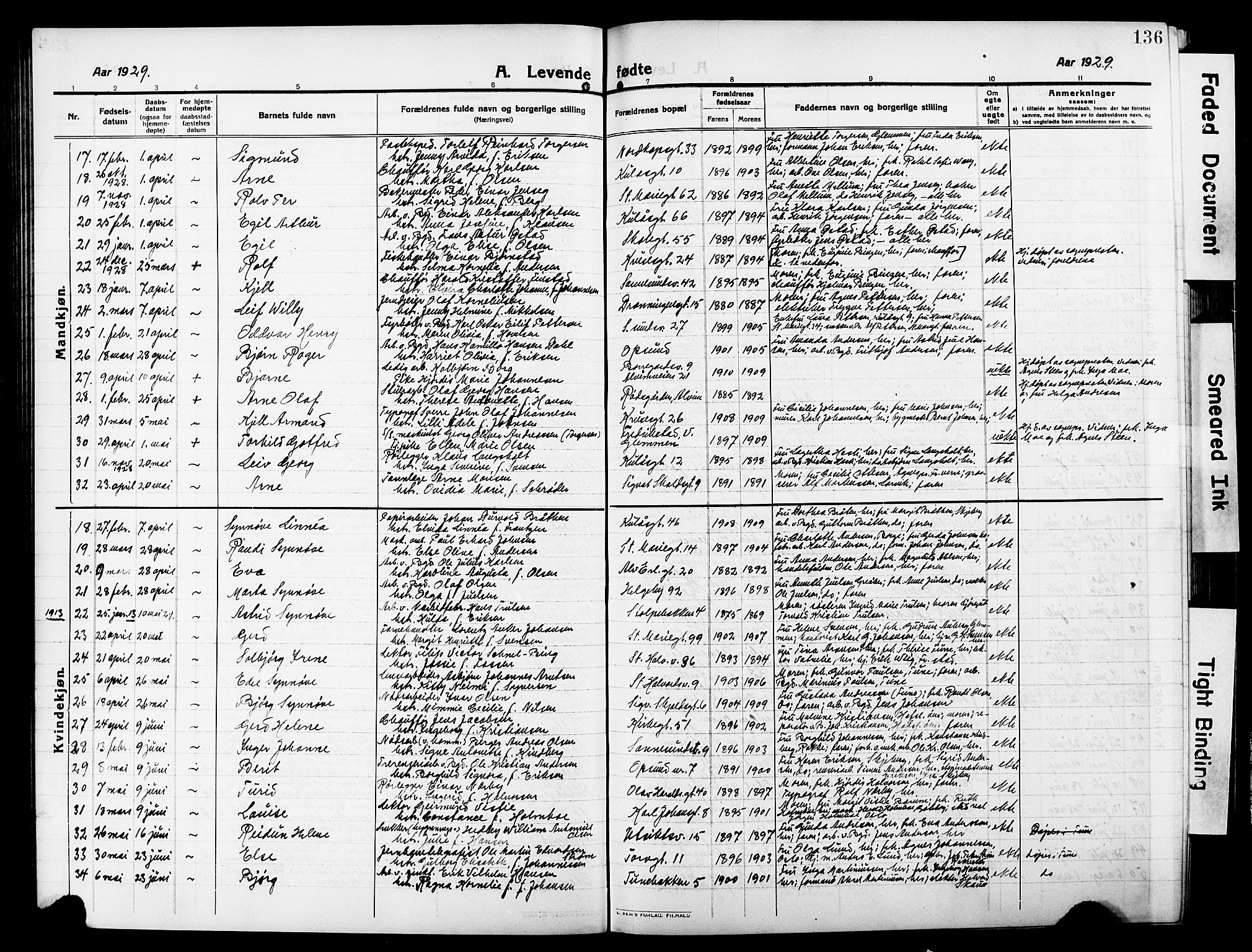 Sarpsborg prestekontor Kirkebøker, AV/SAO-A-2006/G/Ga/L0002: Parish register (copy) no. 2, 1912-1931, p. 136