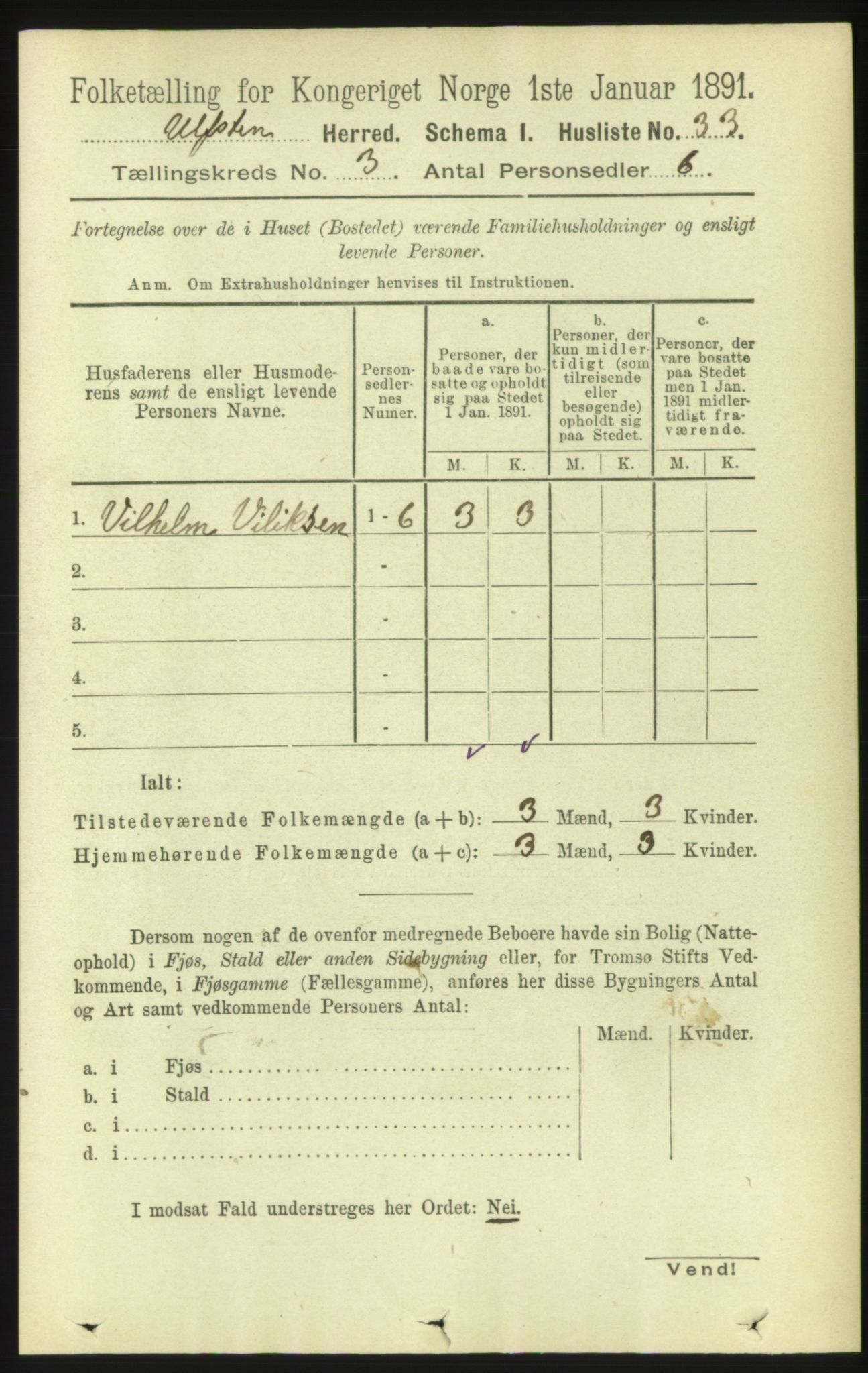 RA, 1891 census for 1516 Ulstein, 1891, p. 761