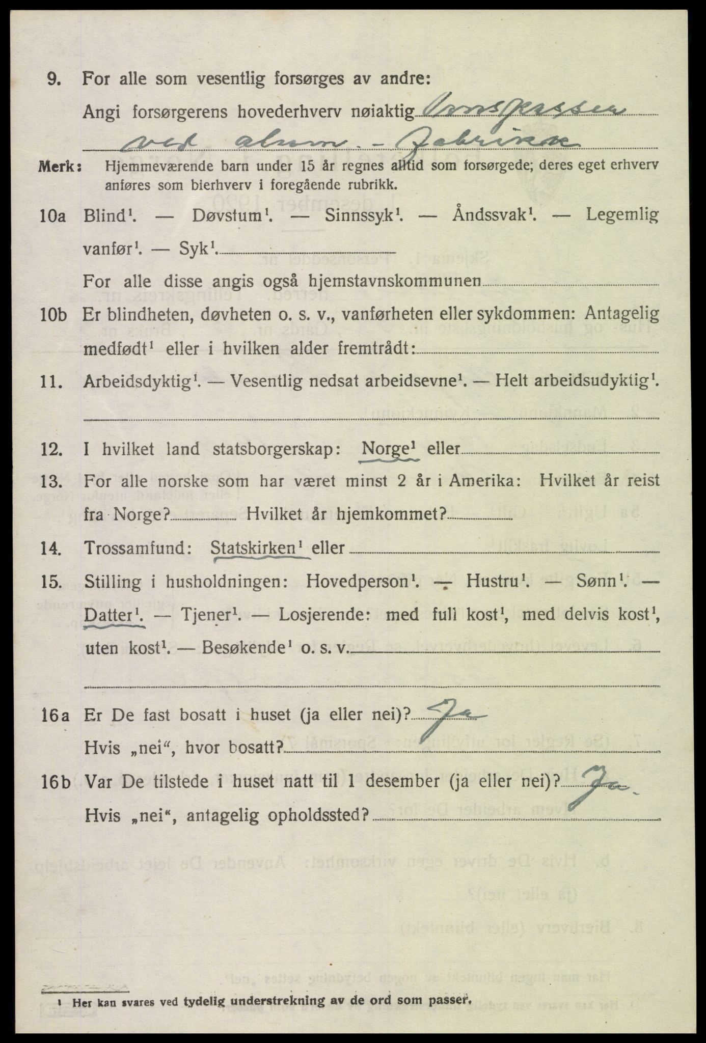 SAK, 1920 census for Vennesla, 1920, p. 1893