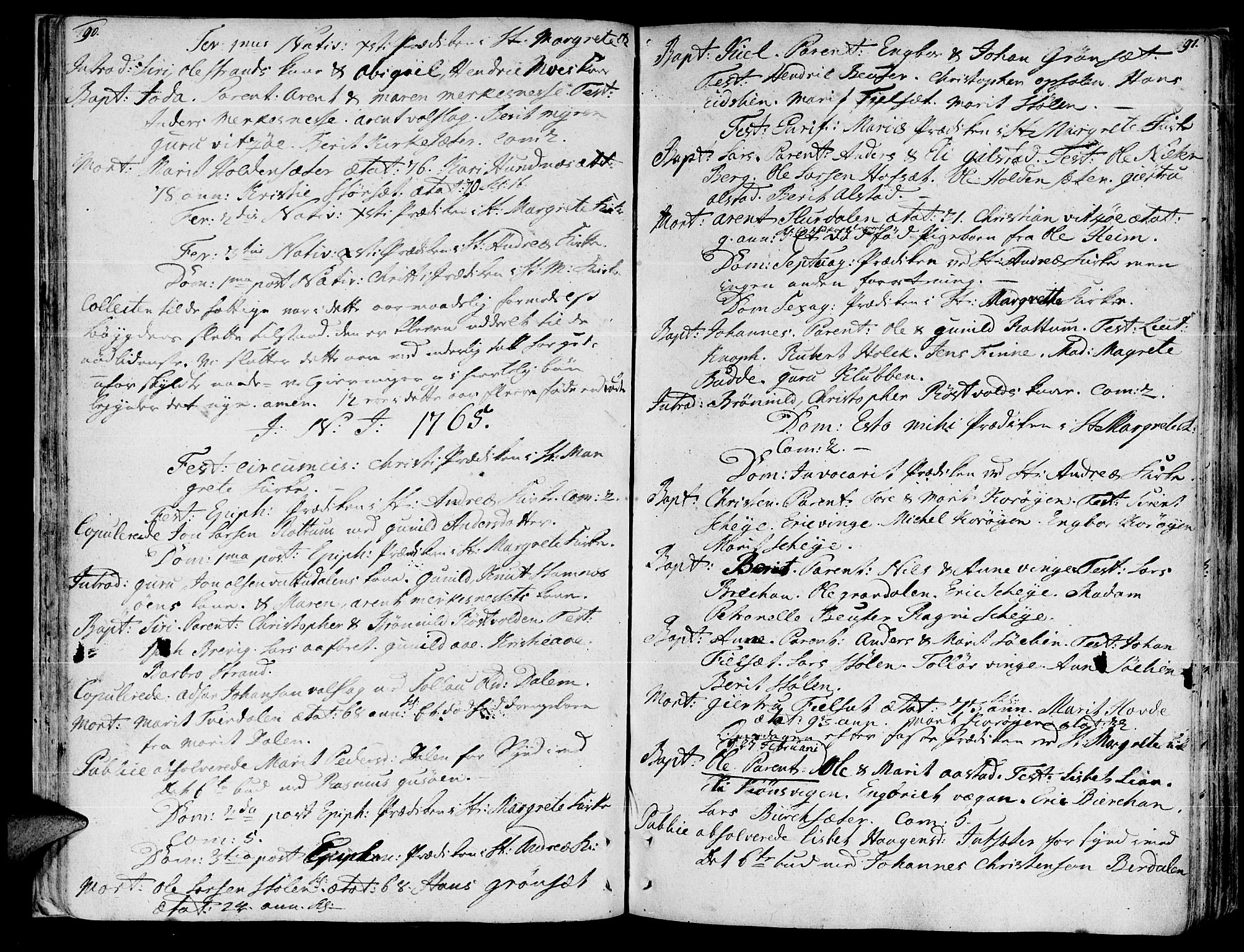Ministerialprotokoller, klokkerbøker og fødselsregistre - Sør-Trøndelag, SAT/A-1456/630/L0489: Parish register (official) no. 630A02, 1757-1794, p. 90-91