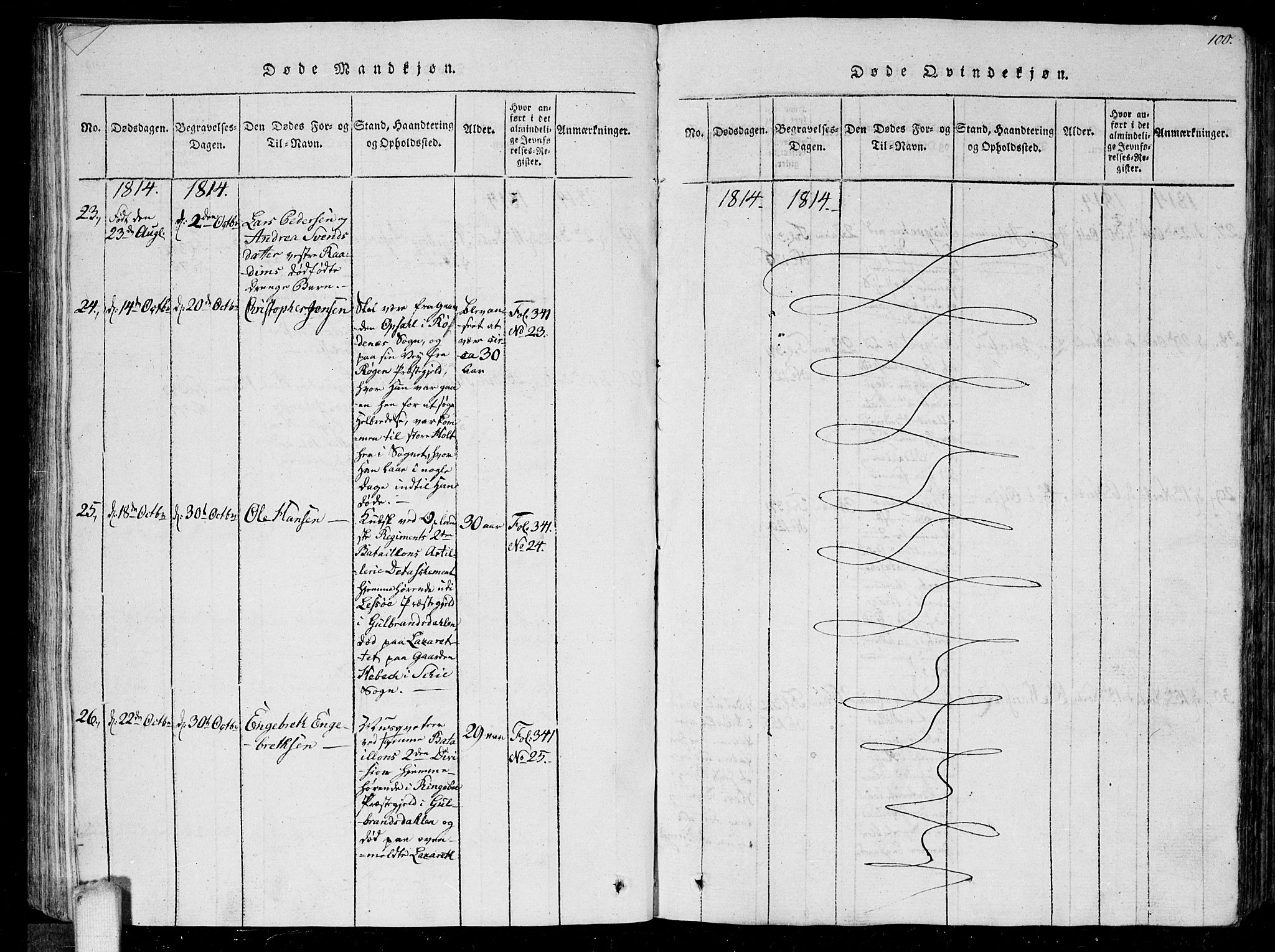 Kråkstad prestekontor Kirkebøker, AV/SAO-A-10125a/G/Ga/L0001: Parish register (copy) no. I 1, 1813-1824, p. 100