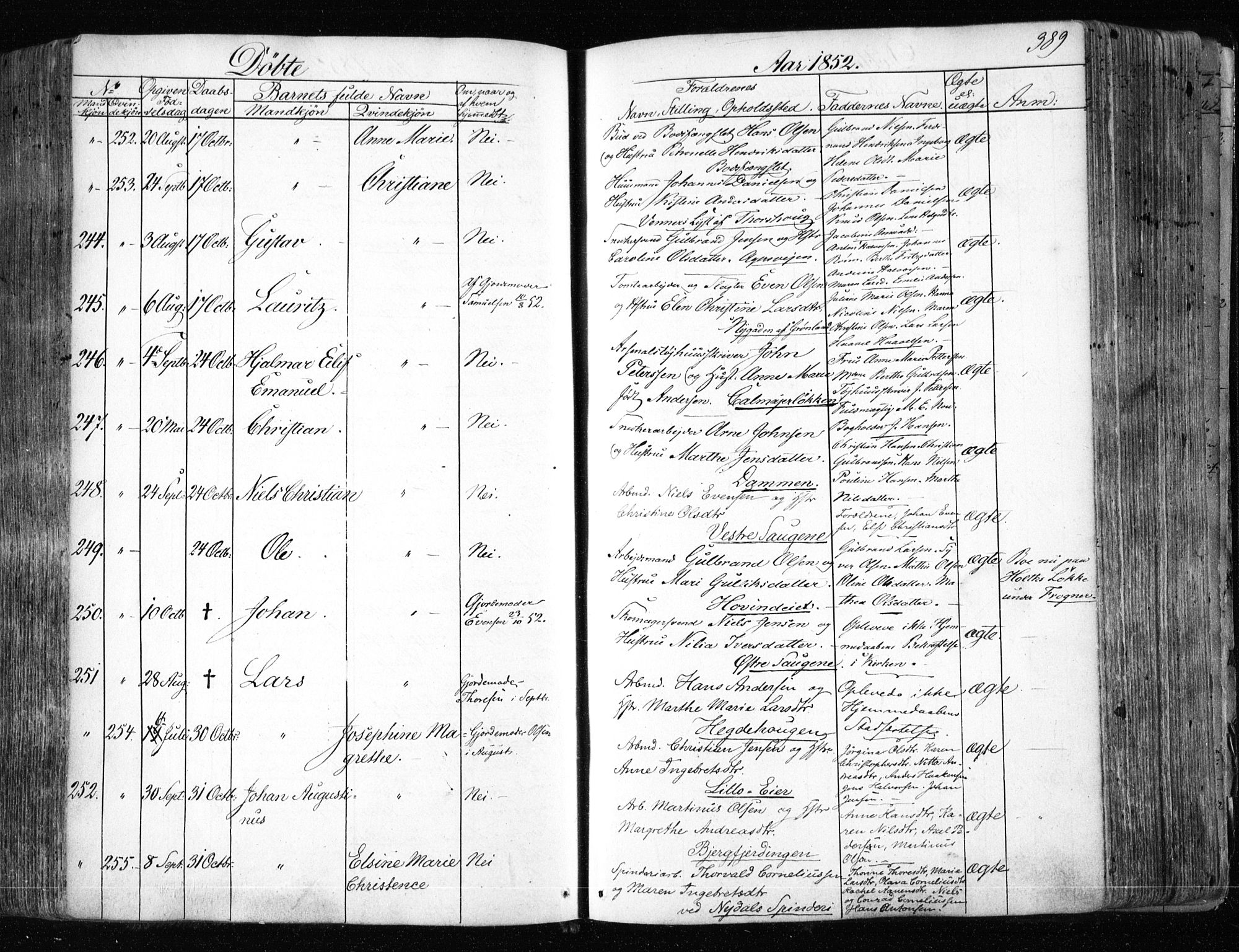 Aker prestekontor kirkebøker, AV/SAO-A-10861/F/L0019: Parish register (official) no. 19, 1842-1852, p. 389