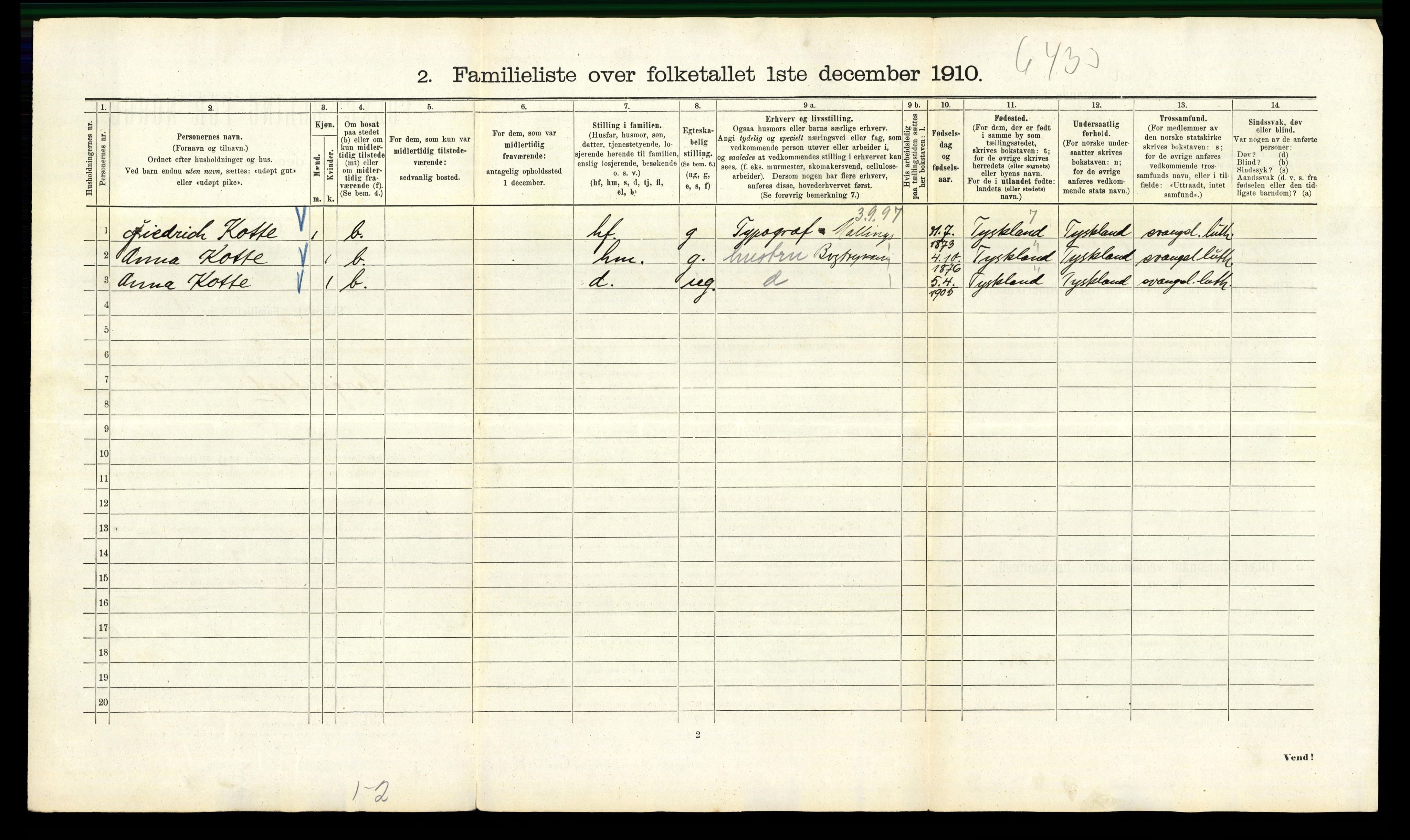 RA, 1910 census for Kristiania, 1910, p. 95734