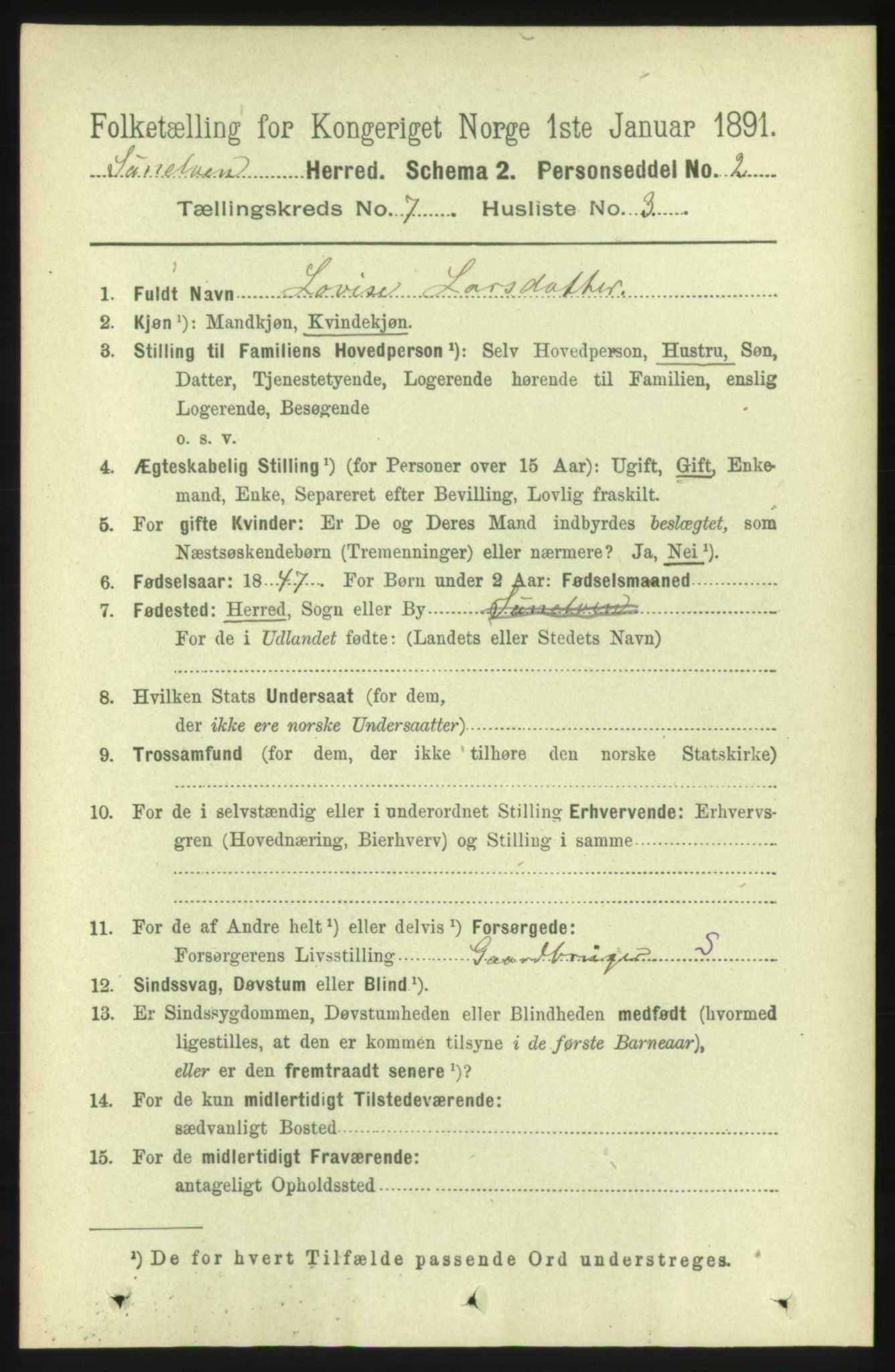 RA, 1891 census for 1523 Sunnylven, 1891, p. 1783