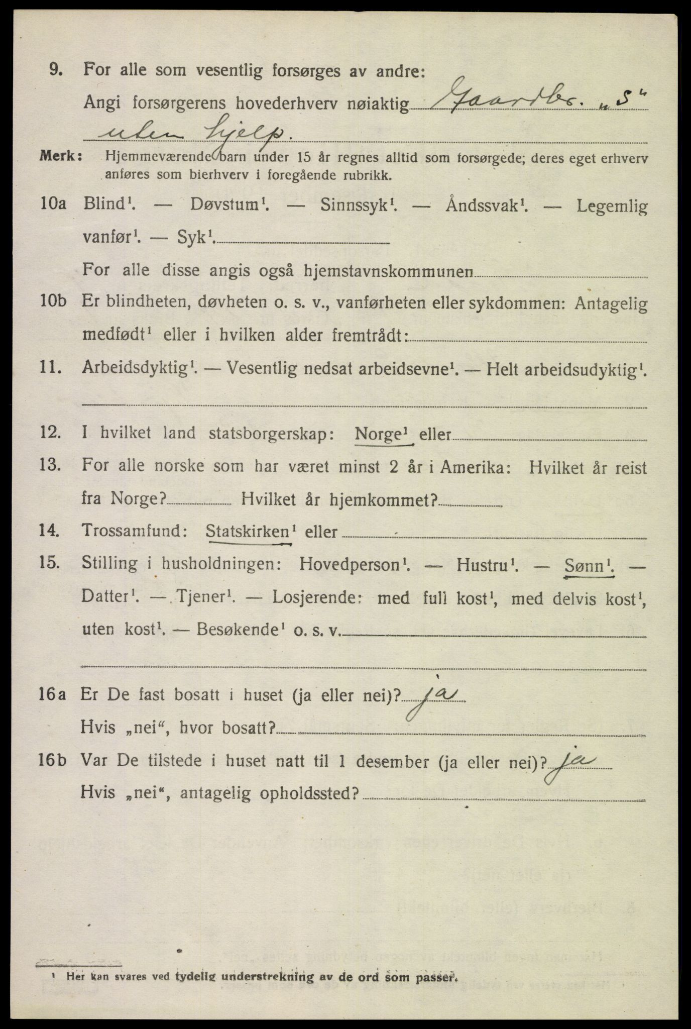 SAK, 1920 census for Herad, 1920, p. 1761