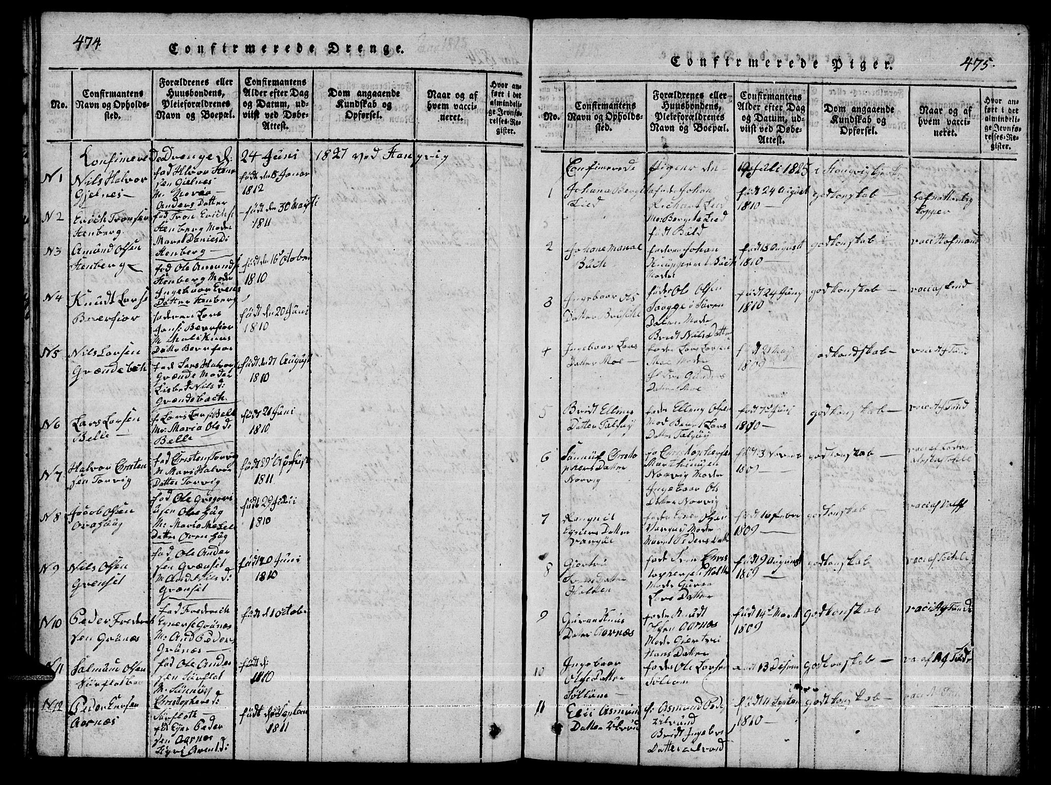 Ministerialprotokoller, klokkerbøker og fødselsregistre - Møre og Romsdal, AV/SAT-A-1454/592/L1031: Parish register (copy) no. 592C01, 1820-1833, p. 474-475