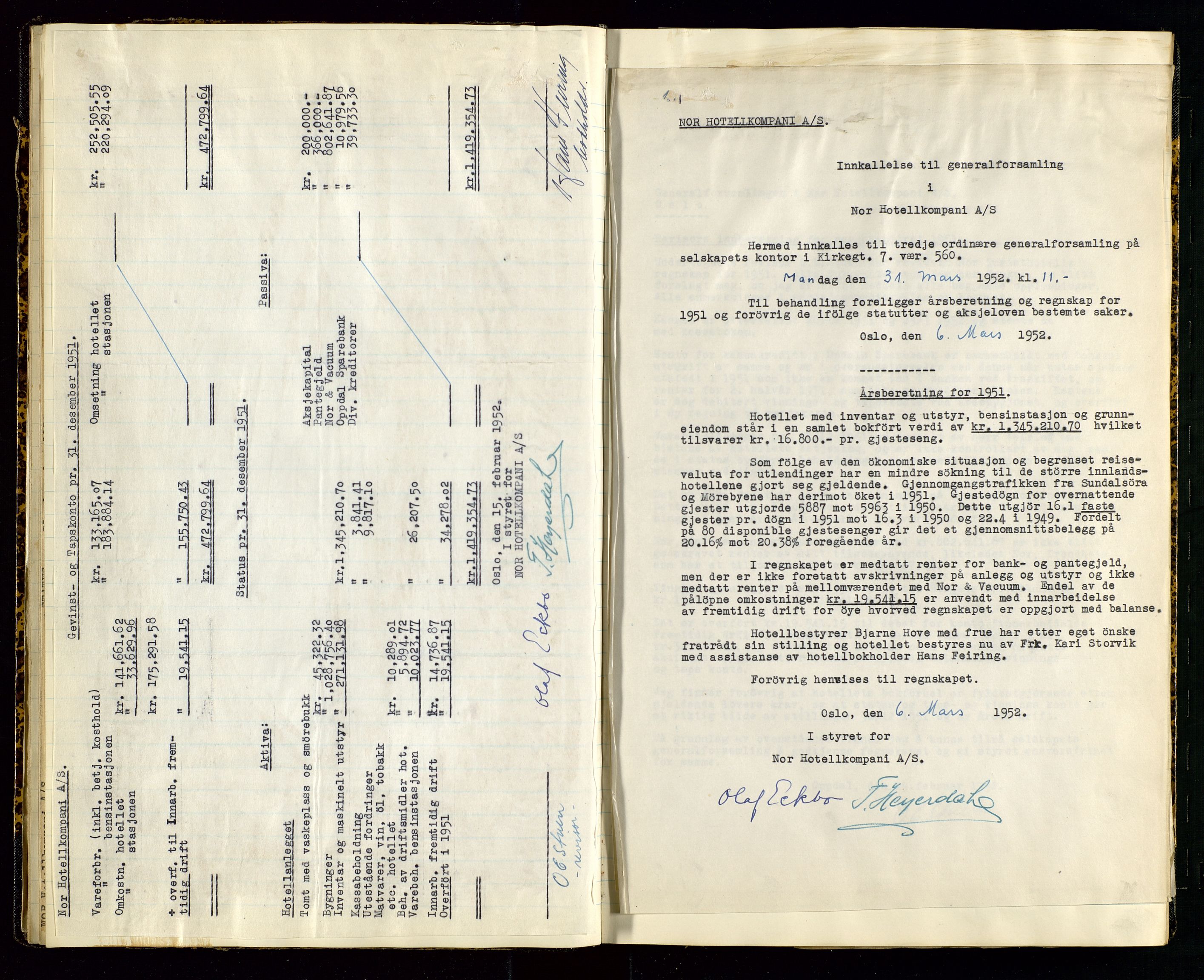 PA 1516 - Nor Hotellkompani A/S, SAST/A-101921/A/L0001: Referatprotokoll, 1948-1855, p. 23