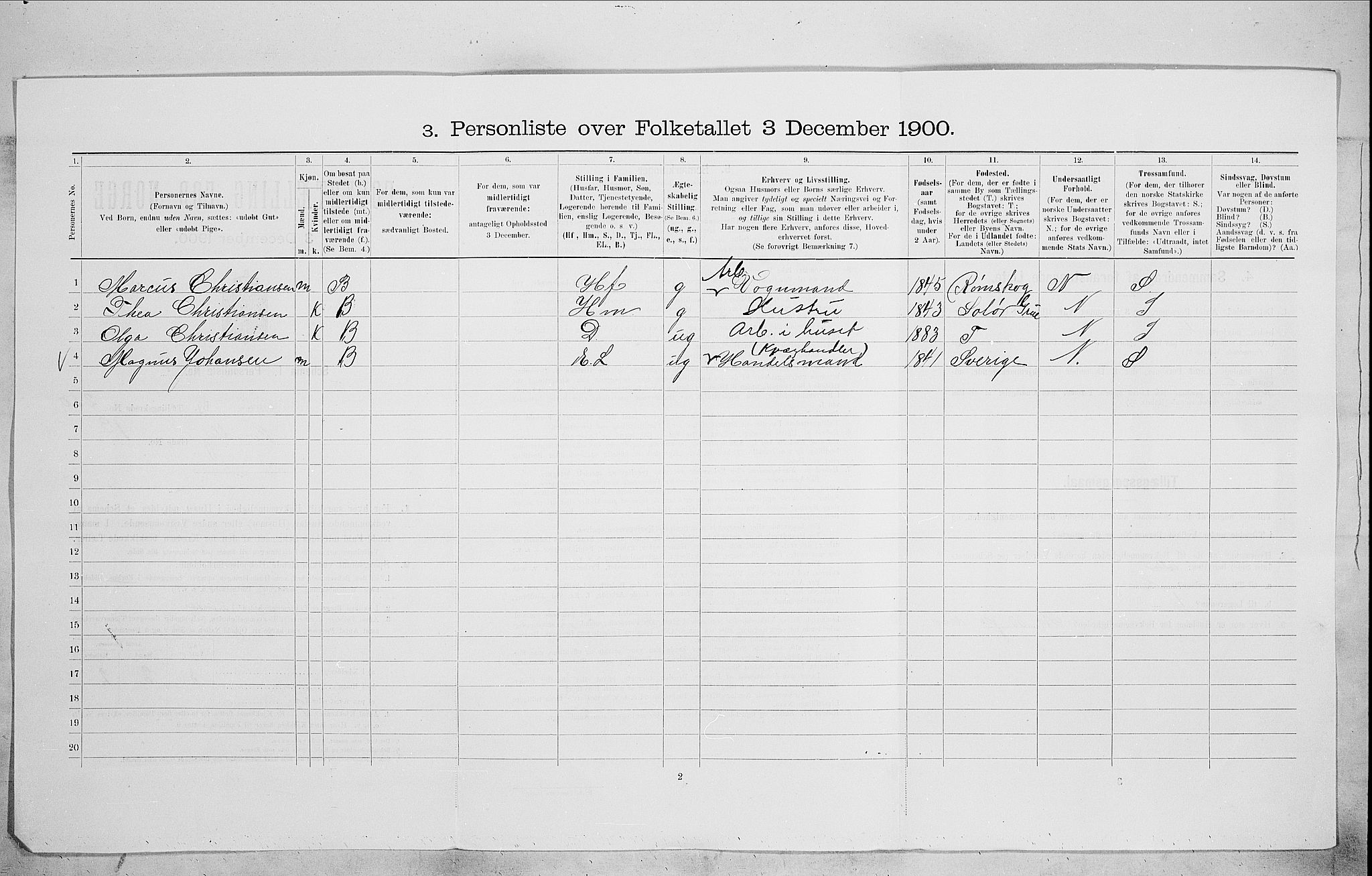 SAO, 1900 census for Kristiania, 1900, p. 64880