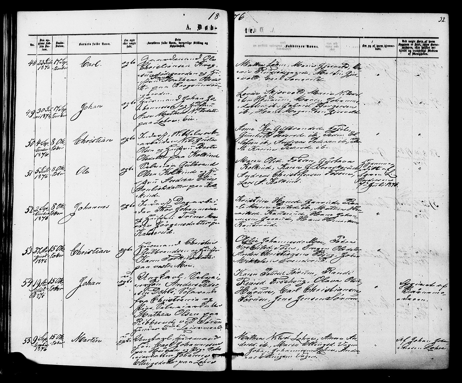 Hole kirkebøker, SAKO/A-228/F/Fa/L0007: Parish register (official) no. I 7, 1873-1877, p. 32