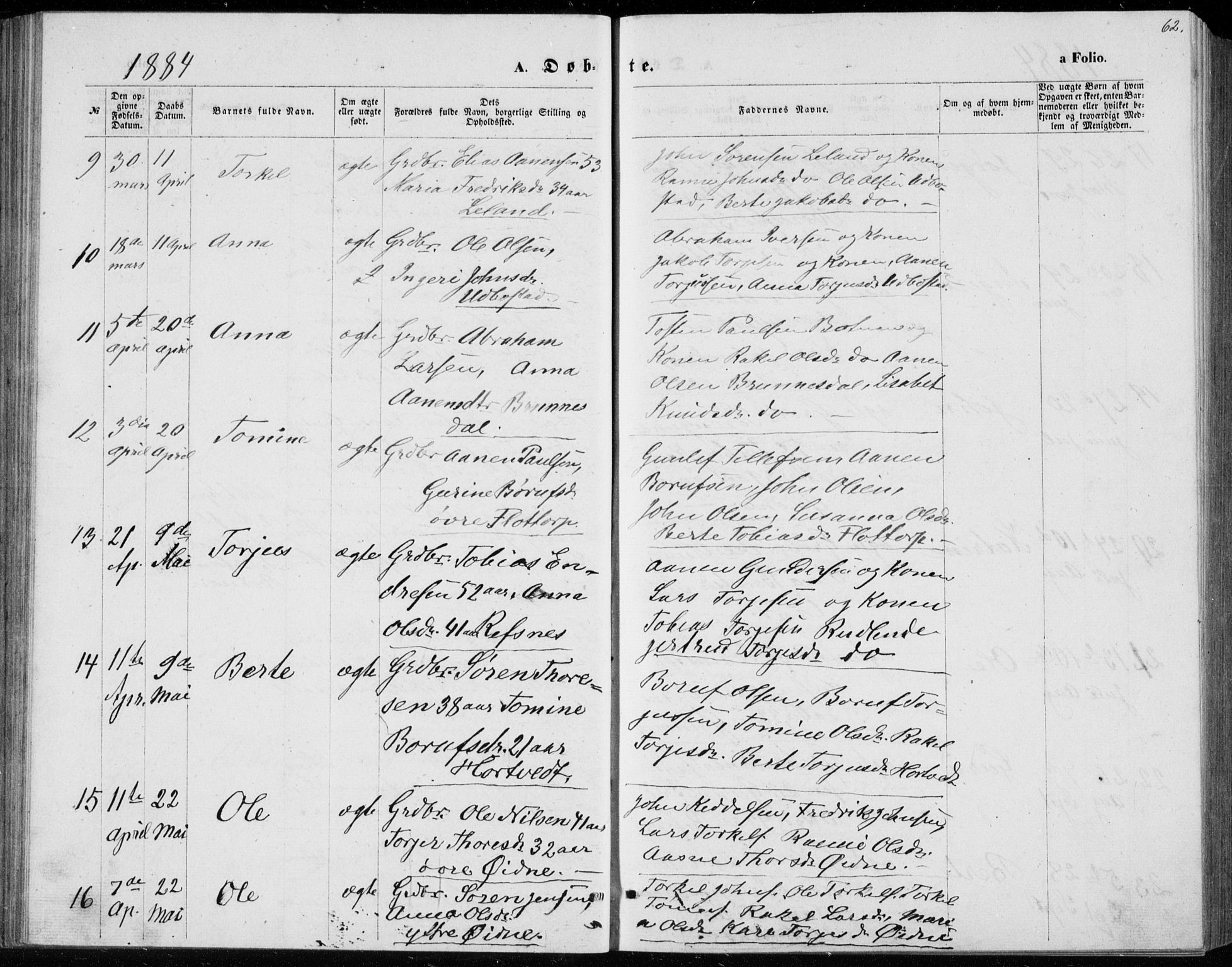 Bjelland sokneprestkontor, AV/SAK-1111-0005/F/Fb/Fbc/L0002: Parish register (copy) no. B 2, 1867-1887, p. 62