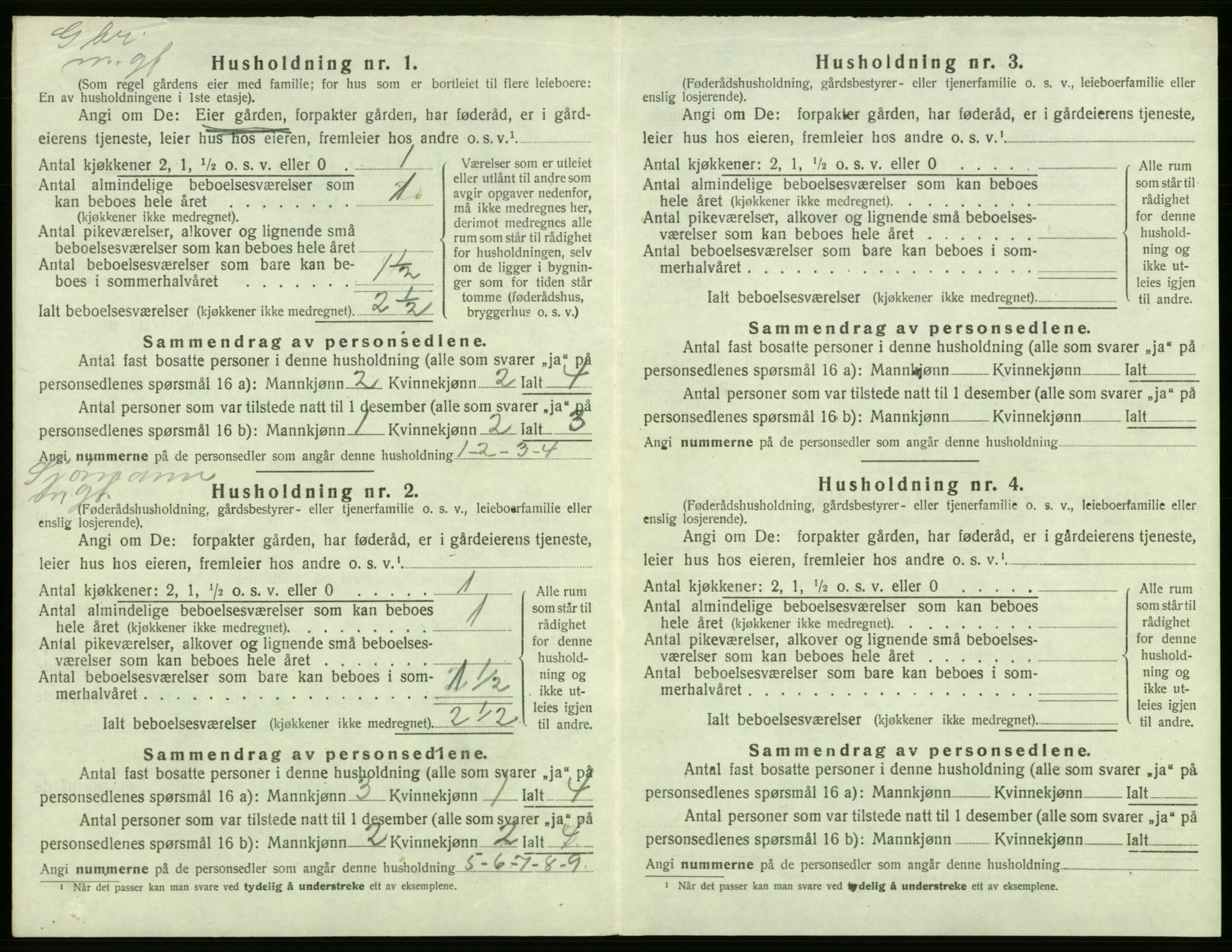 SAB, 1920 census for Tysnes, 1920, p. 261