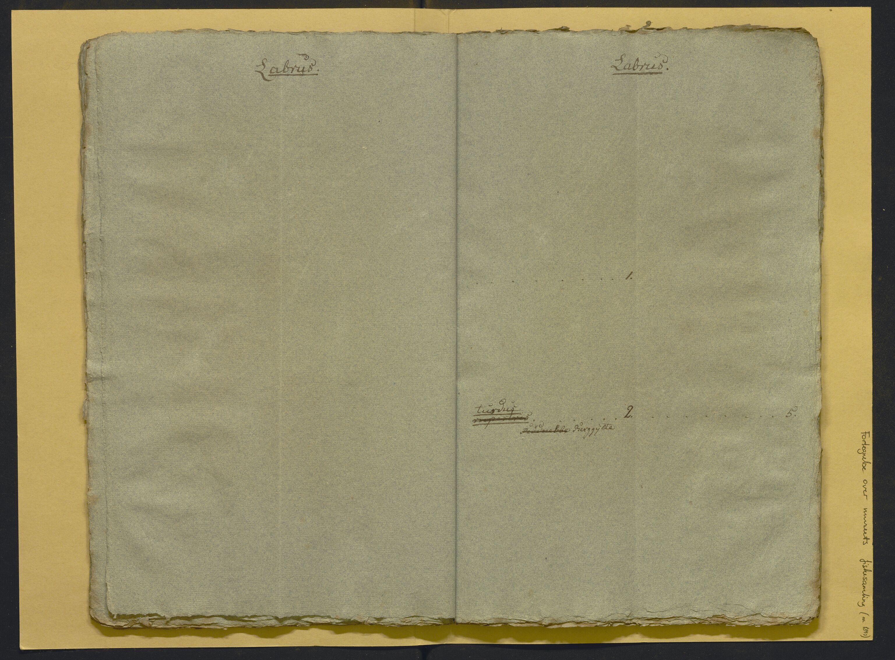 Bergens Museum, AV/SAB-A-17301/02/F/L0001: Kataloger over gjenstander og pergamentbrev , 1825-1880, p. 505