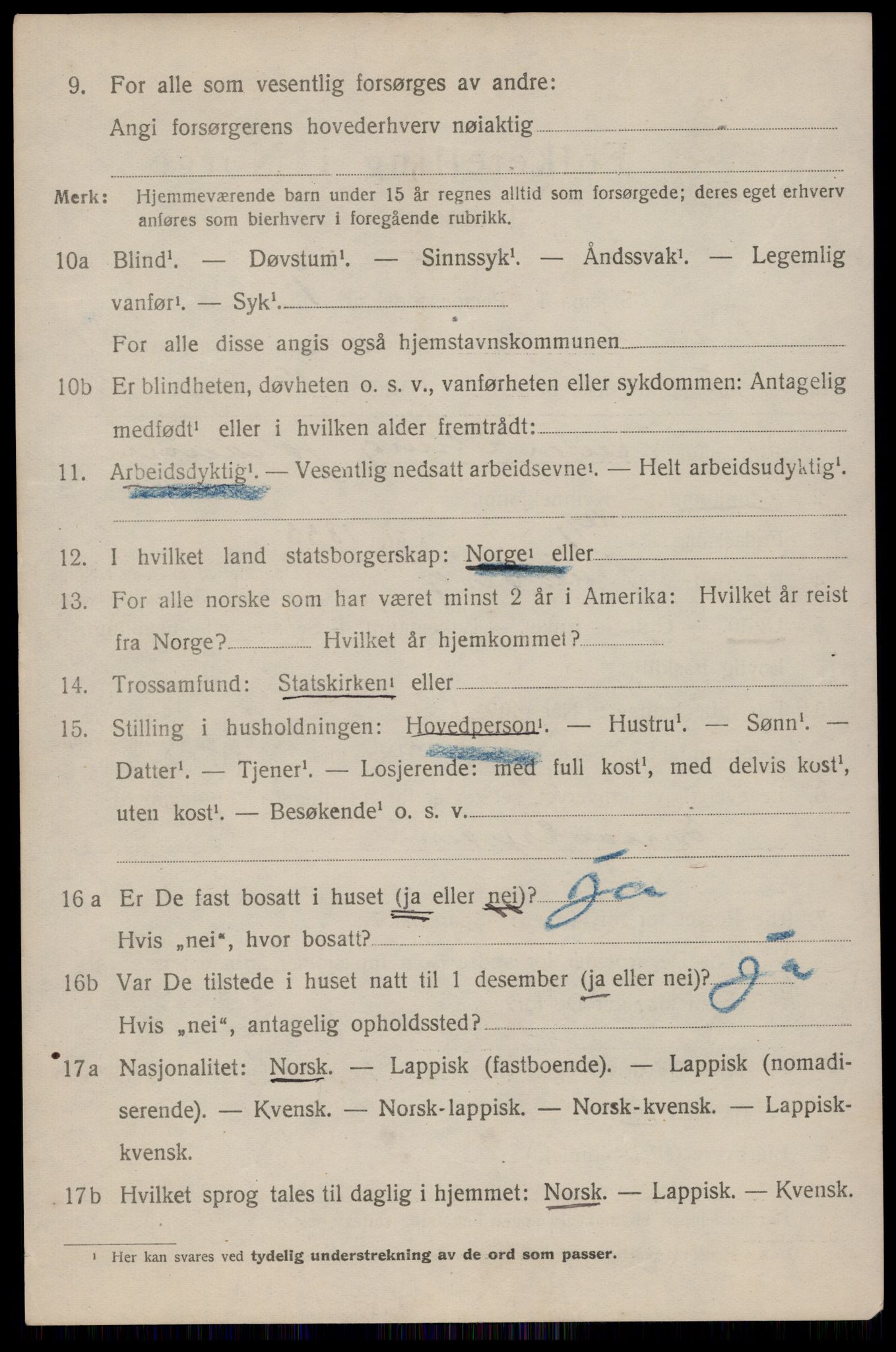 SAT, 1920 census for Dverberg, 1920, p. 11963