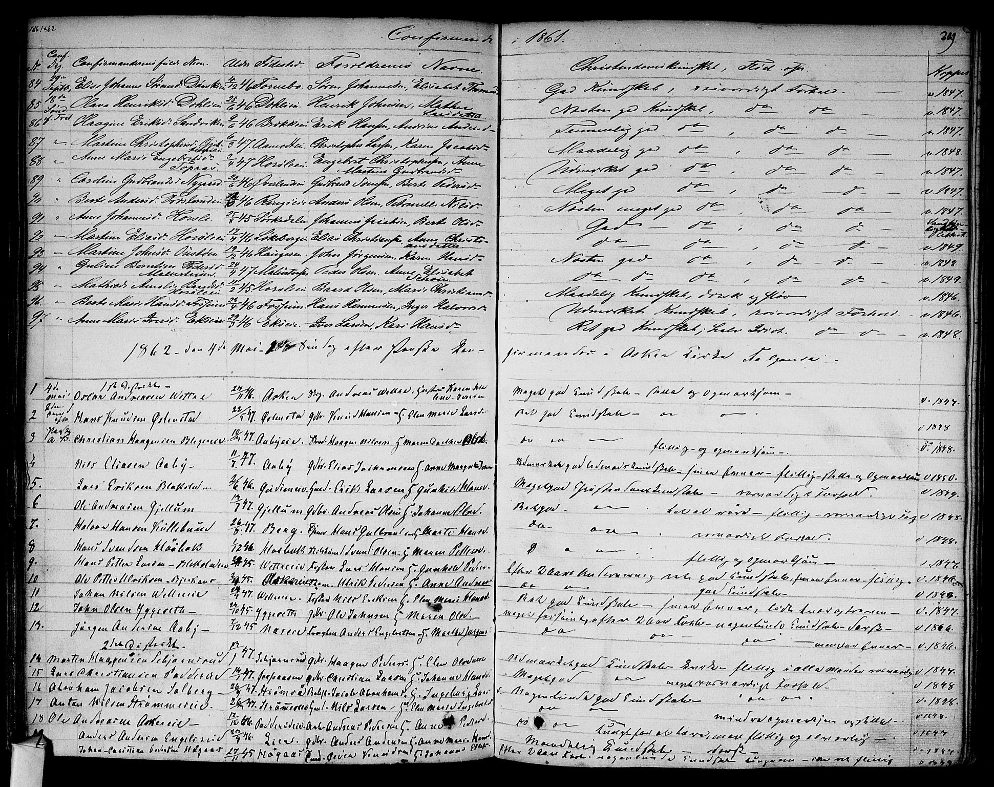 Asker prestekontor Kirkebøker, SAO/A-10256a/F/Fa/L0009: Parish register (official) no. I 9, 1825-1878, p. 209