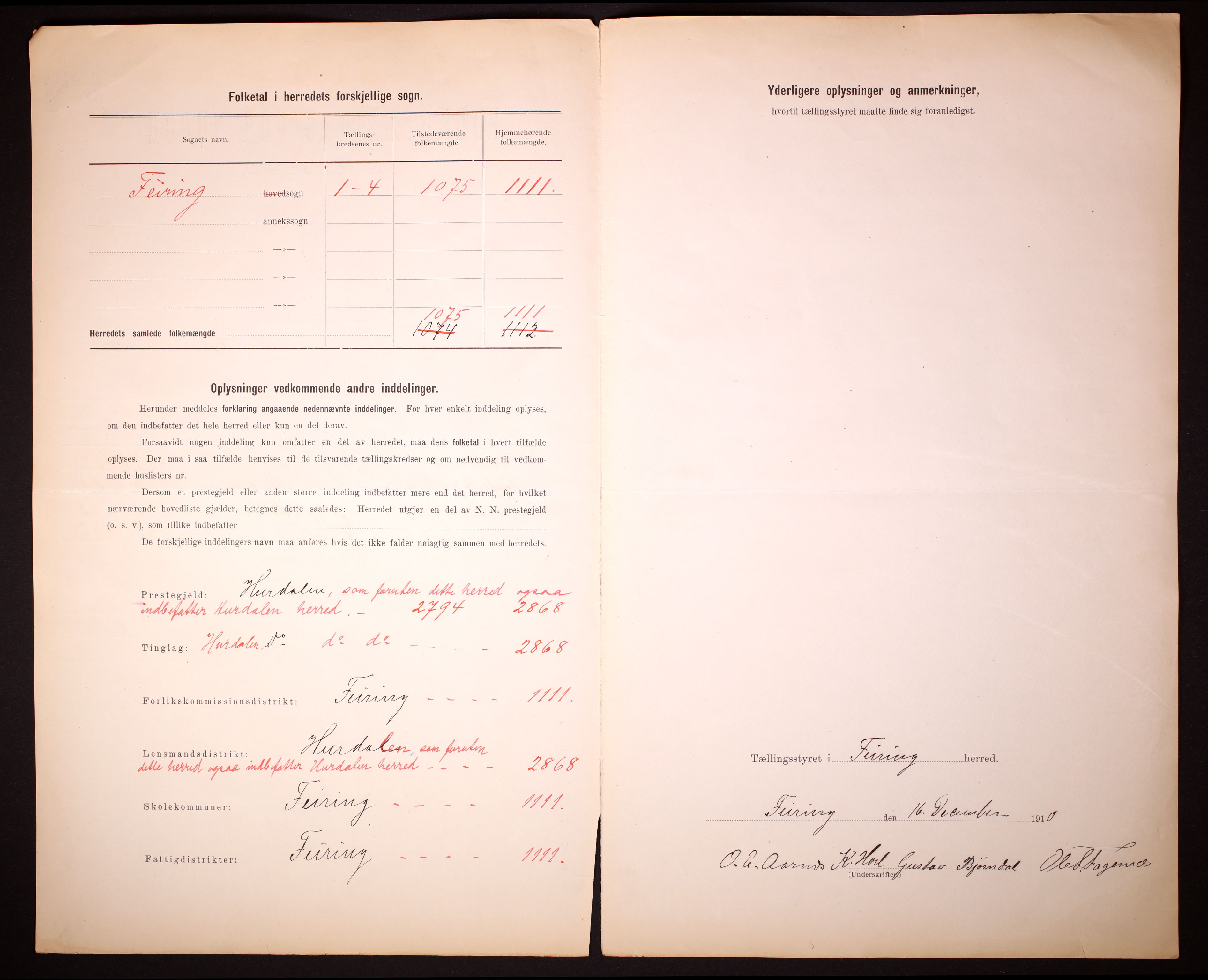 RA, 1910 census for Feiring, 1910, p. 3