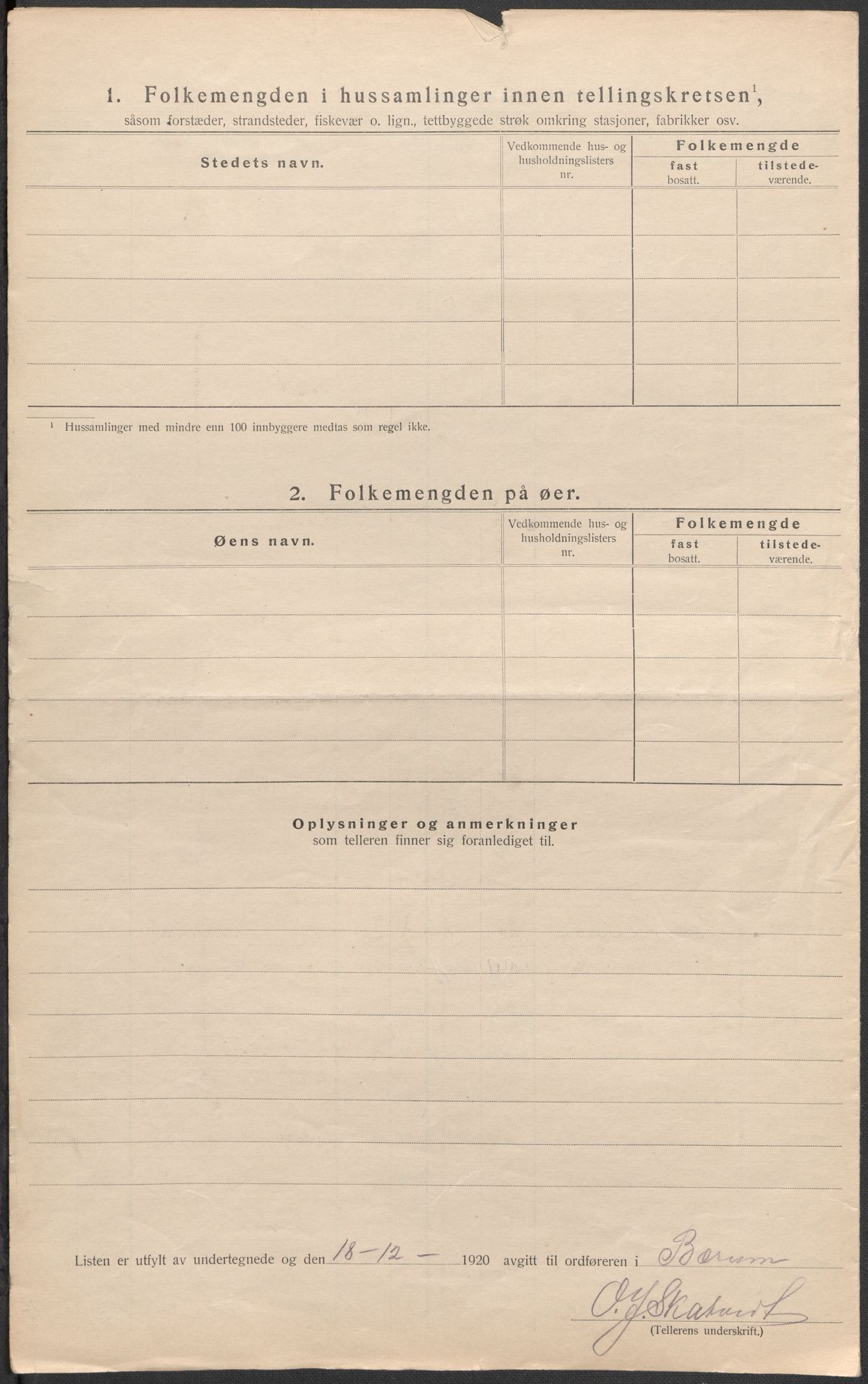 SAO, 1920 census for Bærum, 1920, p. 61