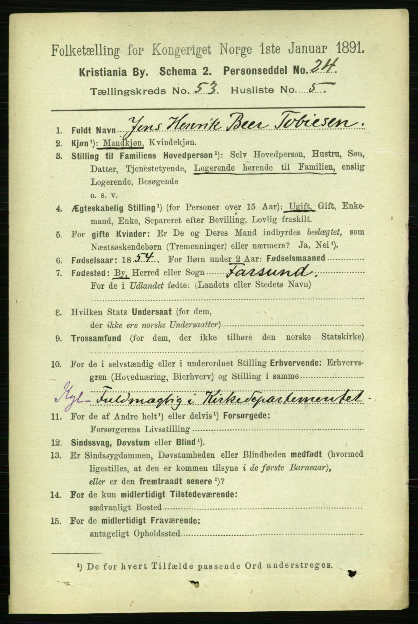 RA, 1891 census for 0301 Kristiania, 1891, p. 29949