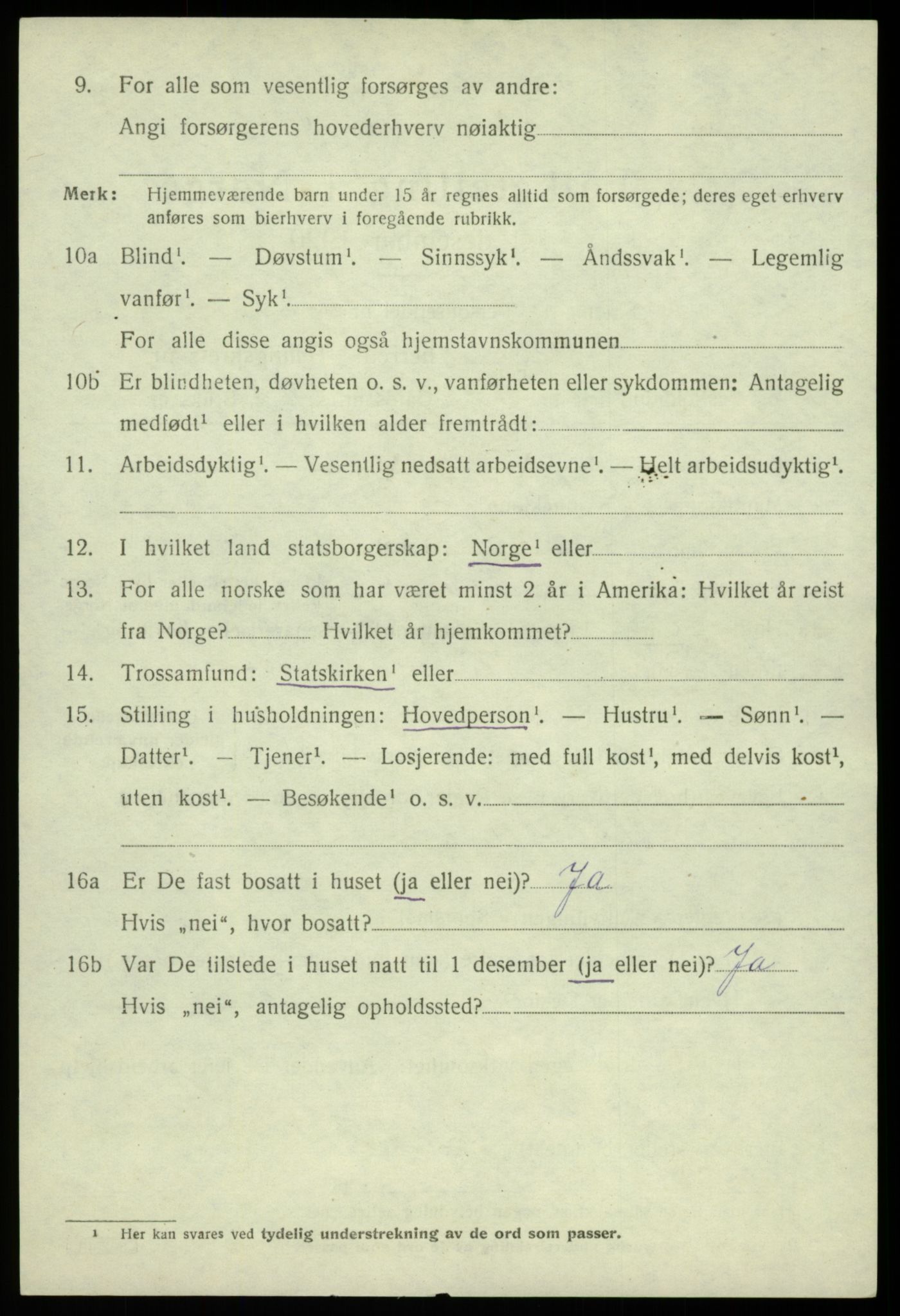 SAB, 1920 census for Austevoll, 1920, p. 6537