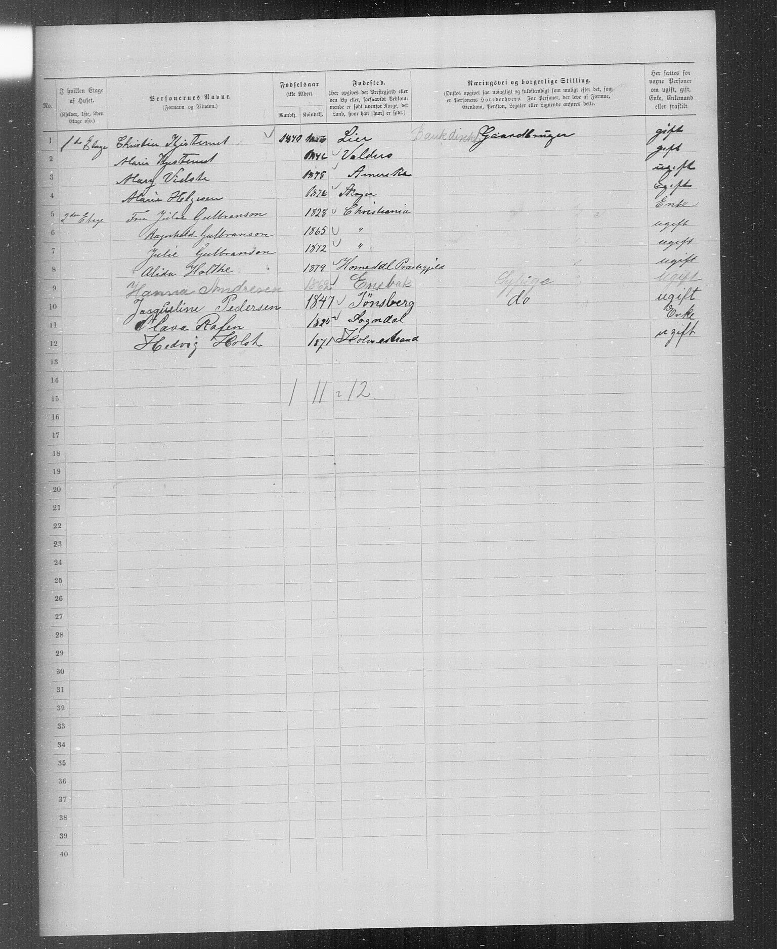OBA, Municipal Census 1899 for Kristiania, 1899, p. 2453