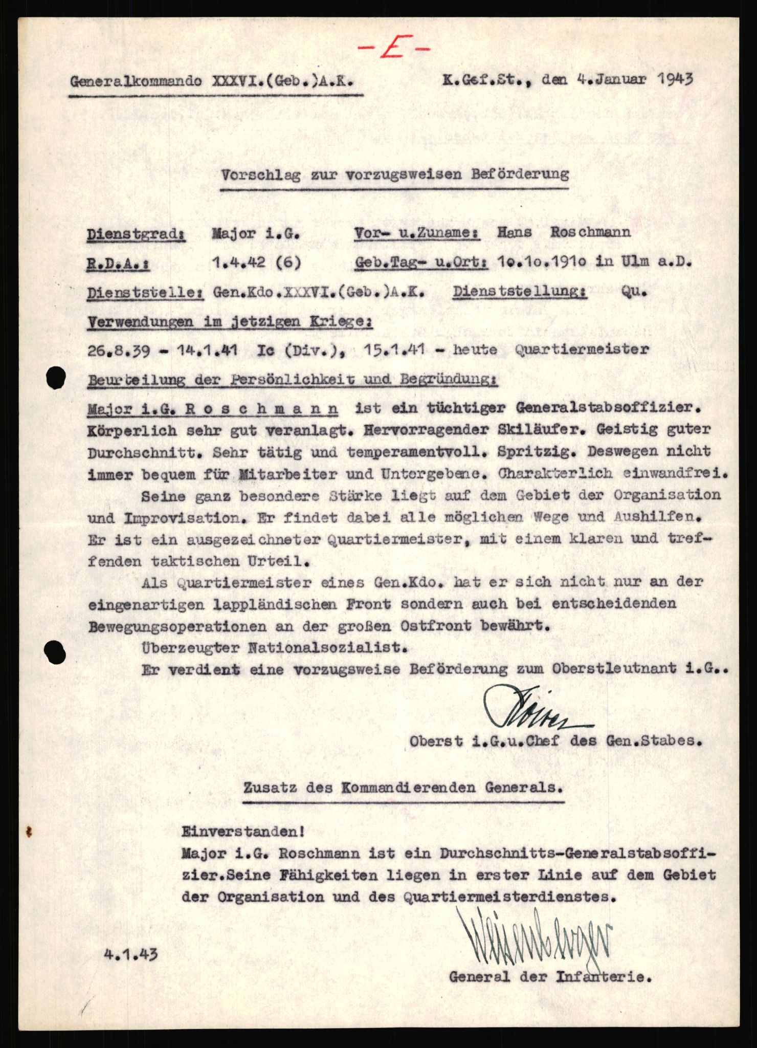 Forsvarets Overkommando. 2 kontor. Arkiv 11.4. Spredte tyske arkivsaker, AV/RA-RAFA-7031/D/Dar/Dara/L0019: Personalbøker og diverse, 1940-1945, p. 92