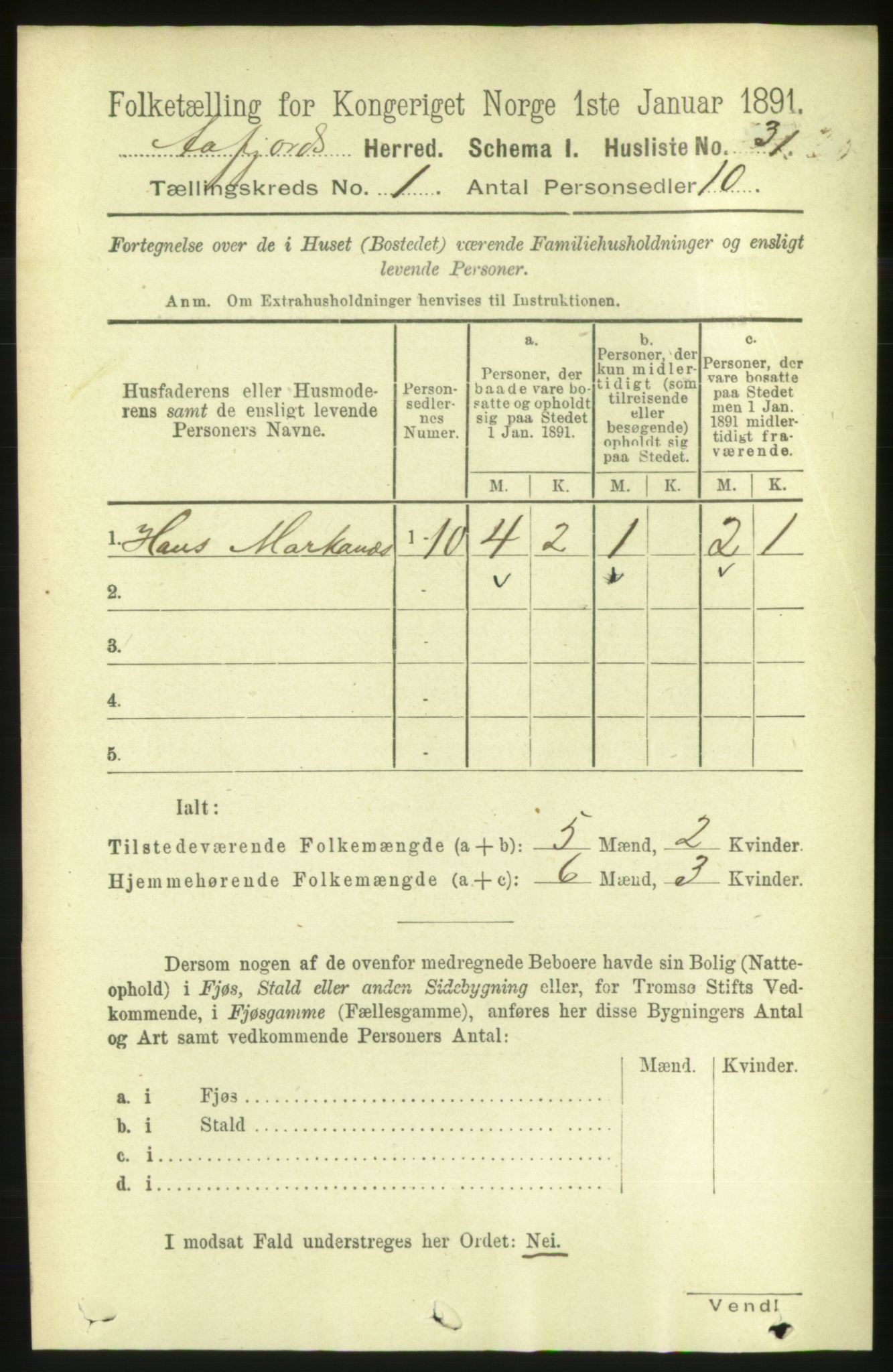 RA, 1891 census for 1630 Åfjord, 1891, p. 67