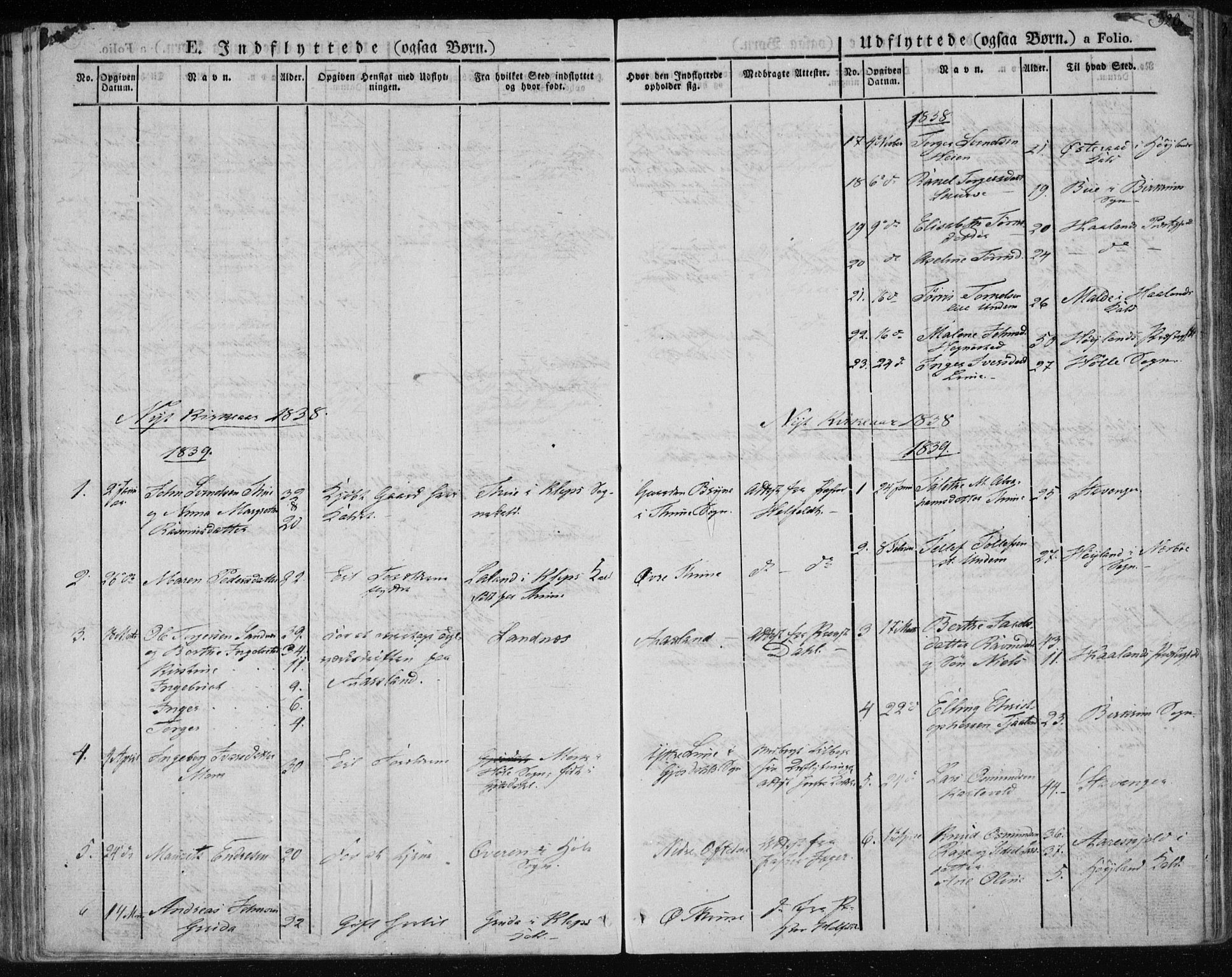 Lye sokneprestkontor, AV/SAST-A-101794/001/30BA/L0004: Parish register (official) no. A 4, 1826-1841, p. 320