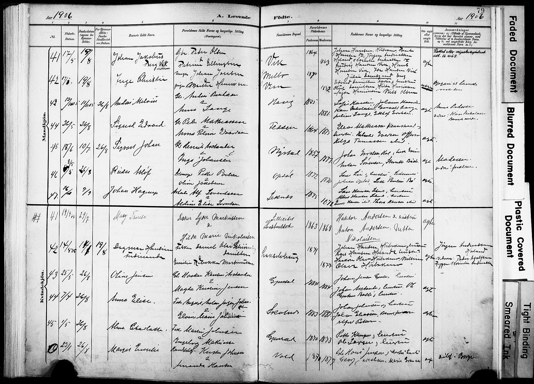 Ministerialprotokoller, klokkerbøker og fødselsregistre - Nordland, SAT/A-1459/881/L1151: Parish register (official) no. 881A04, 1899-1907, p. 79