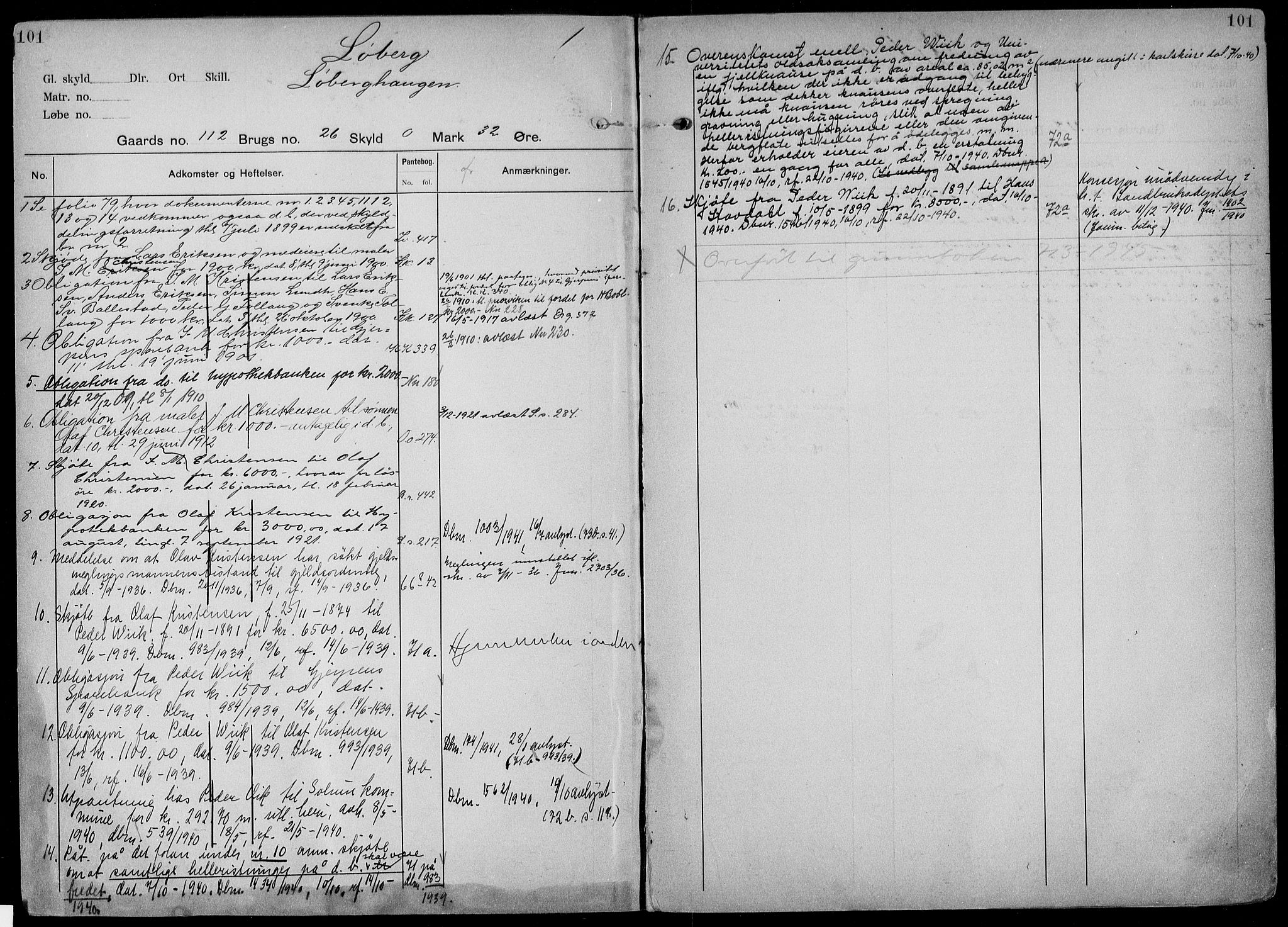 Gjerpen sorenskriveri, AV/SAKO-A-216/G/Gb/Gbd/L0004a: Mortgage register no. IV 4a, p. 101