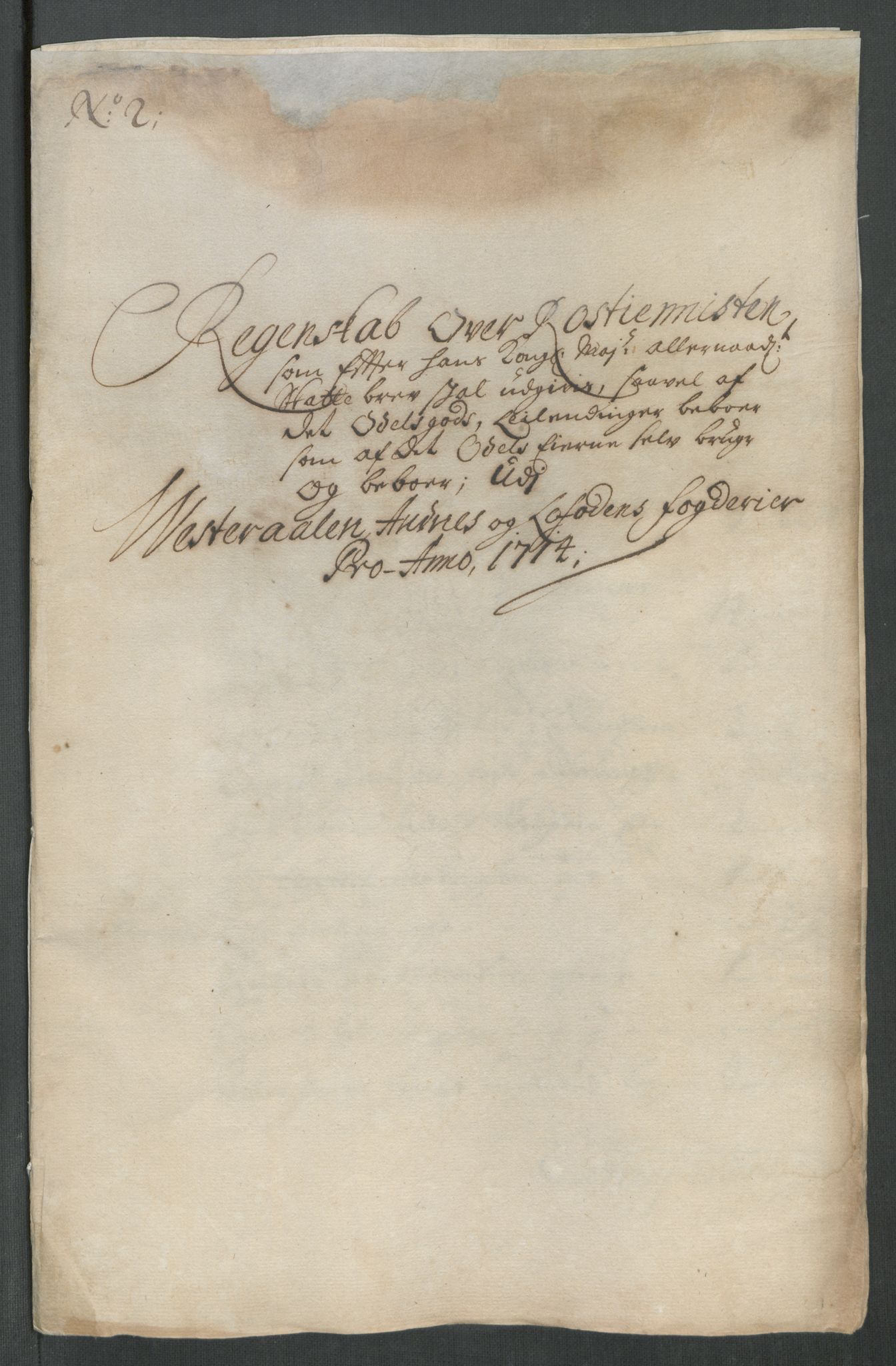 Rentekammeret inntil 1814, Reviderte regnskaper, Fogderegnskap, RA/EA-4092/R67/L4680: Fogderegnskap Vesterålen, Andenes og Lofoten, 1714, p. 58