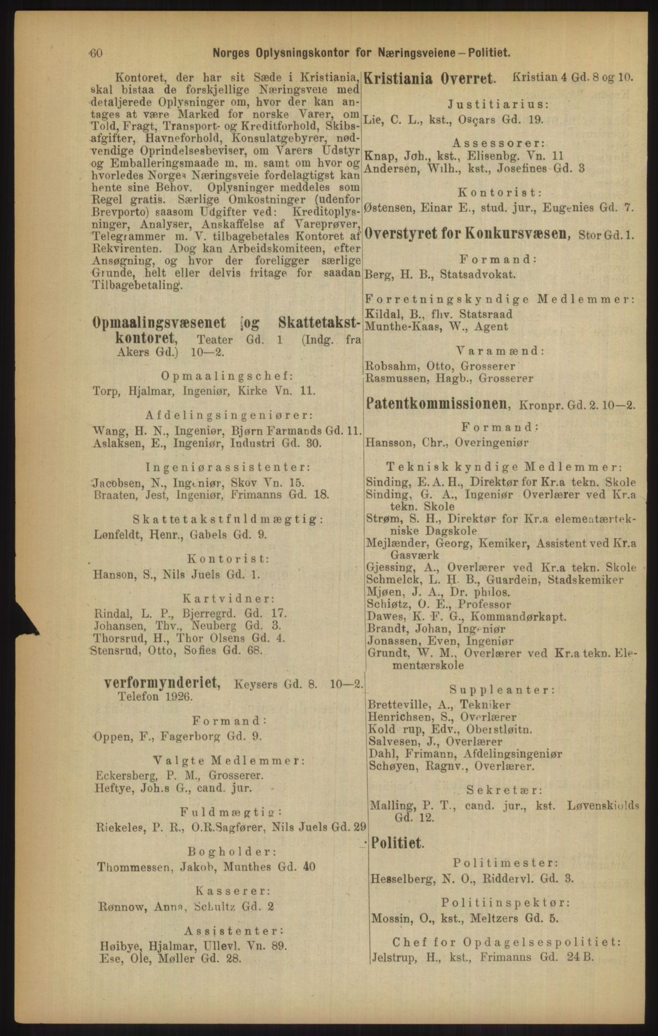 Kristiania/Oslo adressebok, PUBL/-, 1902, p. 60
