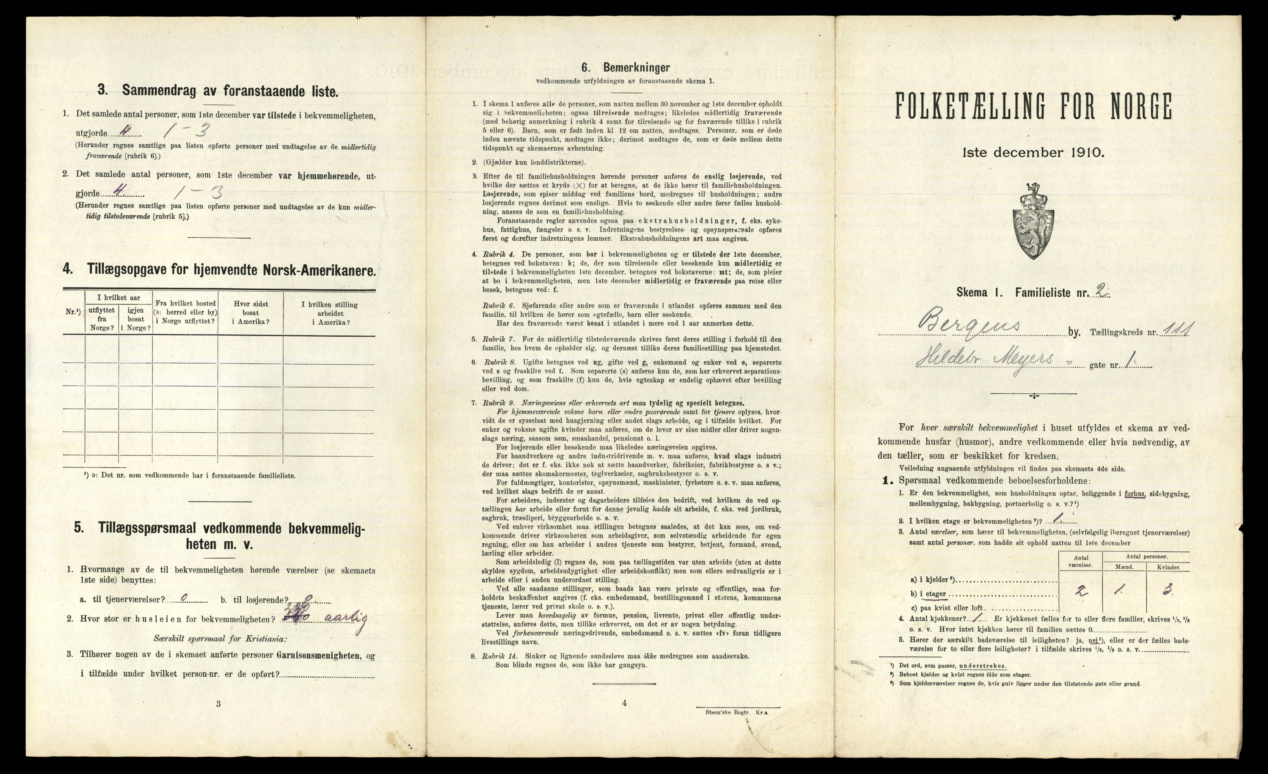 RA, 1910 census for Bergen, 1910, p. 38643