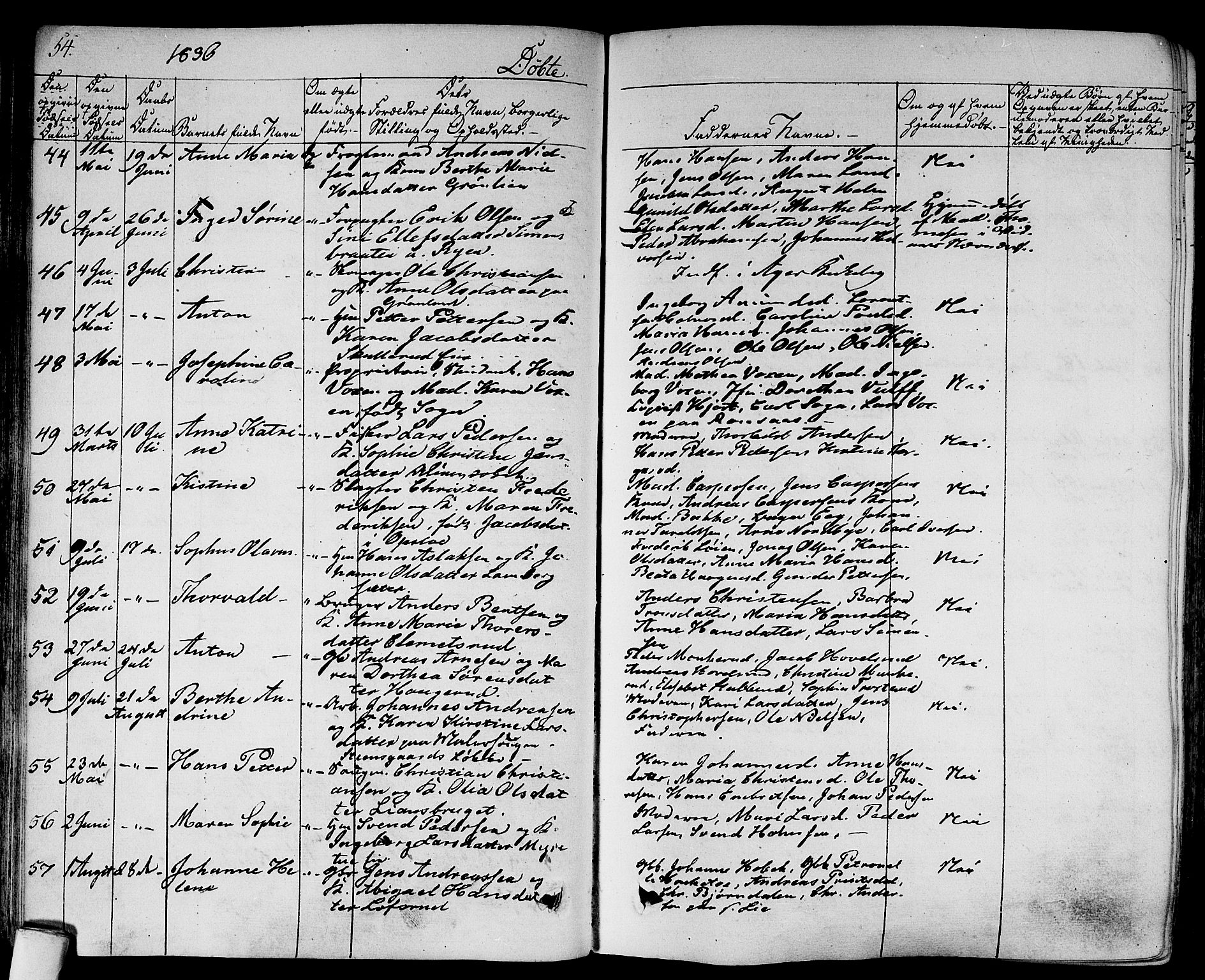 Gamlebyen prestekontor Kirkebøker, AV/SAO-A-10884/F/Fa/L0003: Parish register (official) no. 3, 1829-1849, p. 54