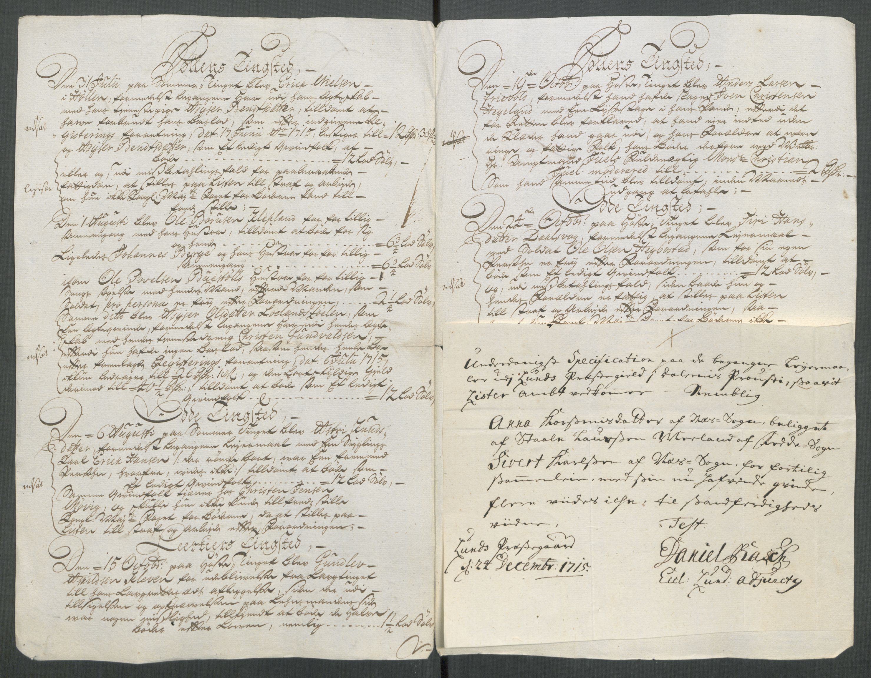 Rentekammeret inntil 1814, Reviderte regnskaper, Fogderegnskap, AV/RA-EA-4092/R43/L2559: Fogderegnskap Lista og Mandal, 1715, p. 182