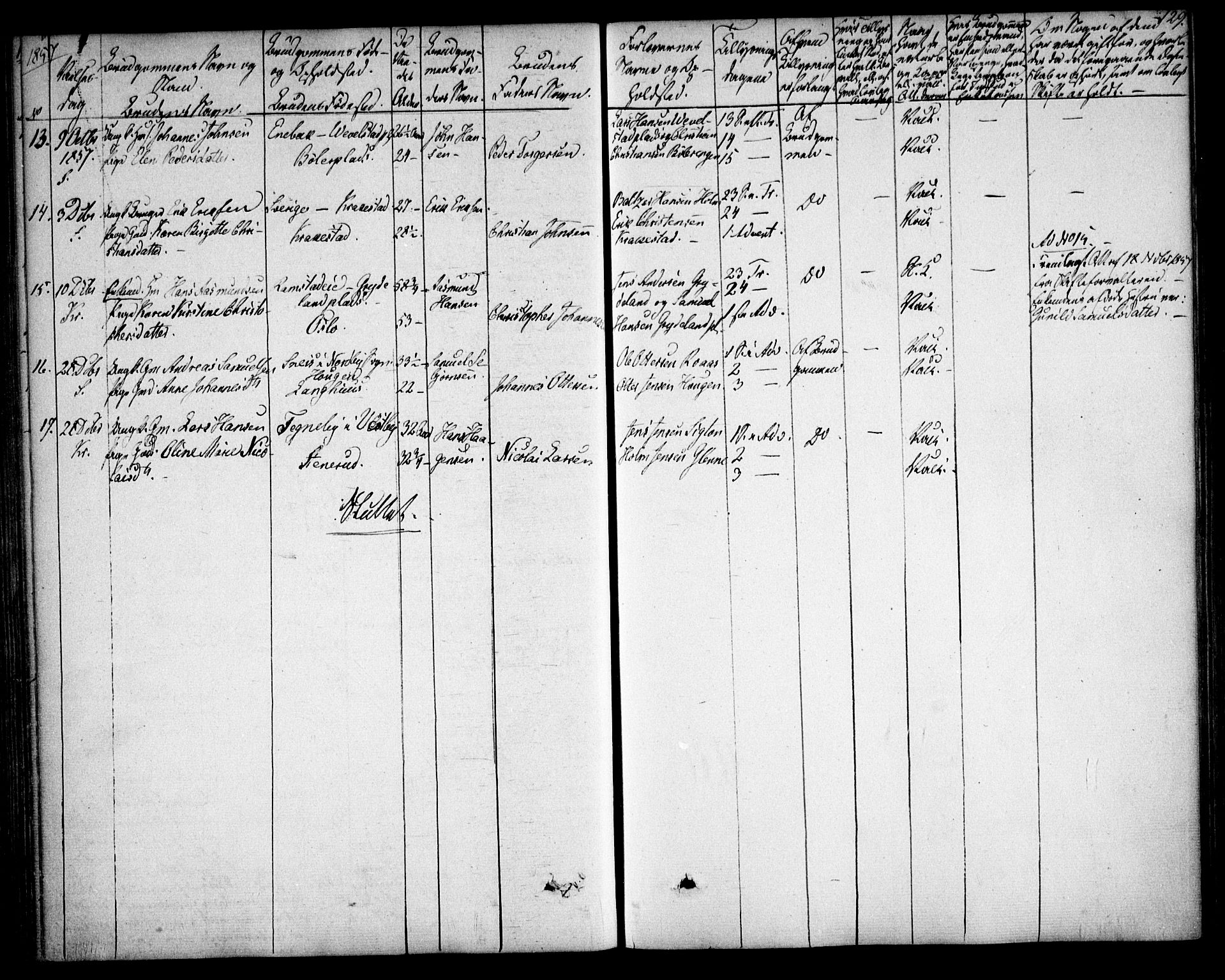 Kråkstad prestekontor Kirkebøker, AV/SAO-A-10125a/F/Fa/L0006: Parish register (official) no. I 6, 1848-1857, p. 129