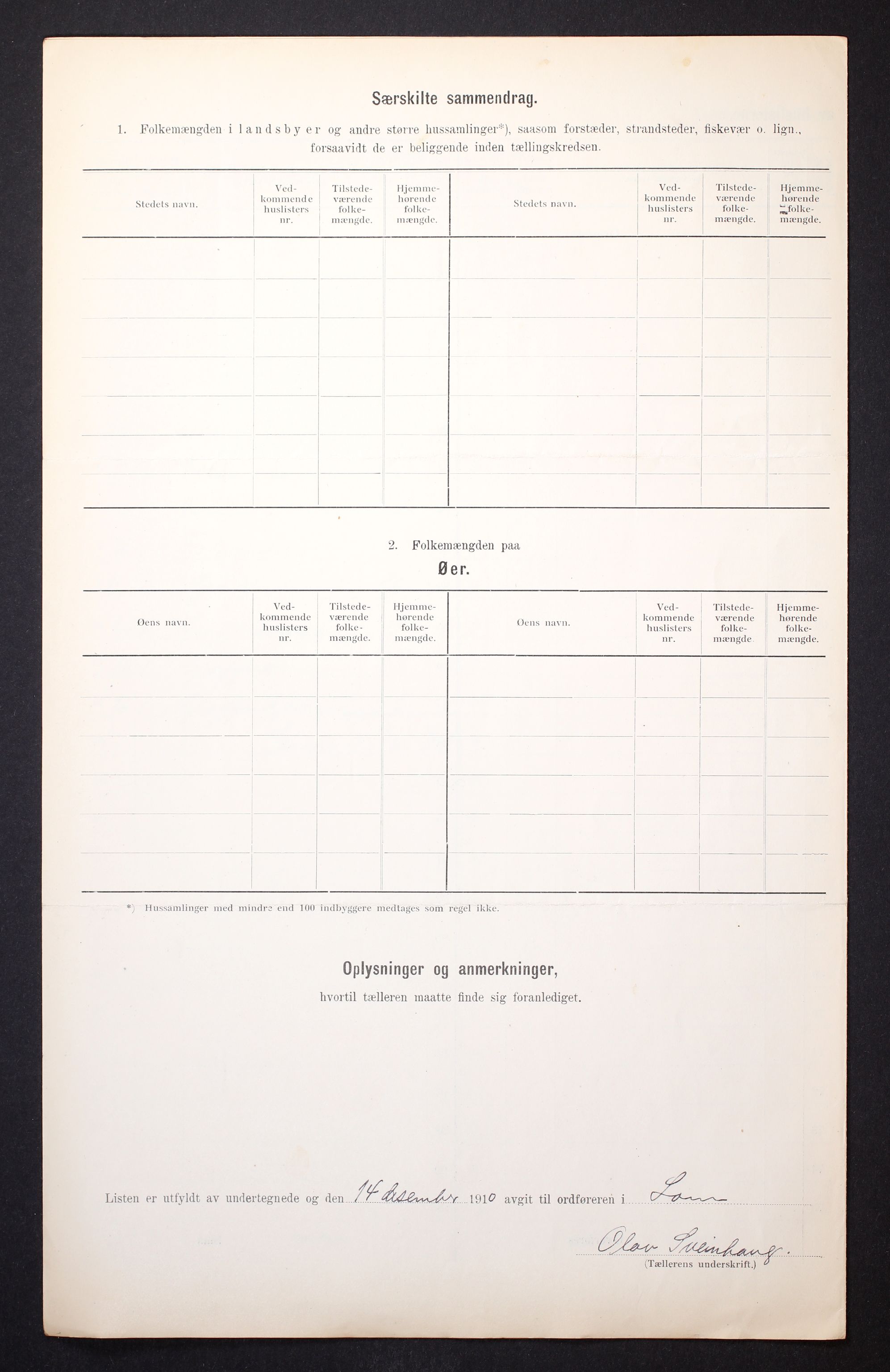 RA, 1910 census for Lom, 1910, p. 9