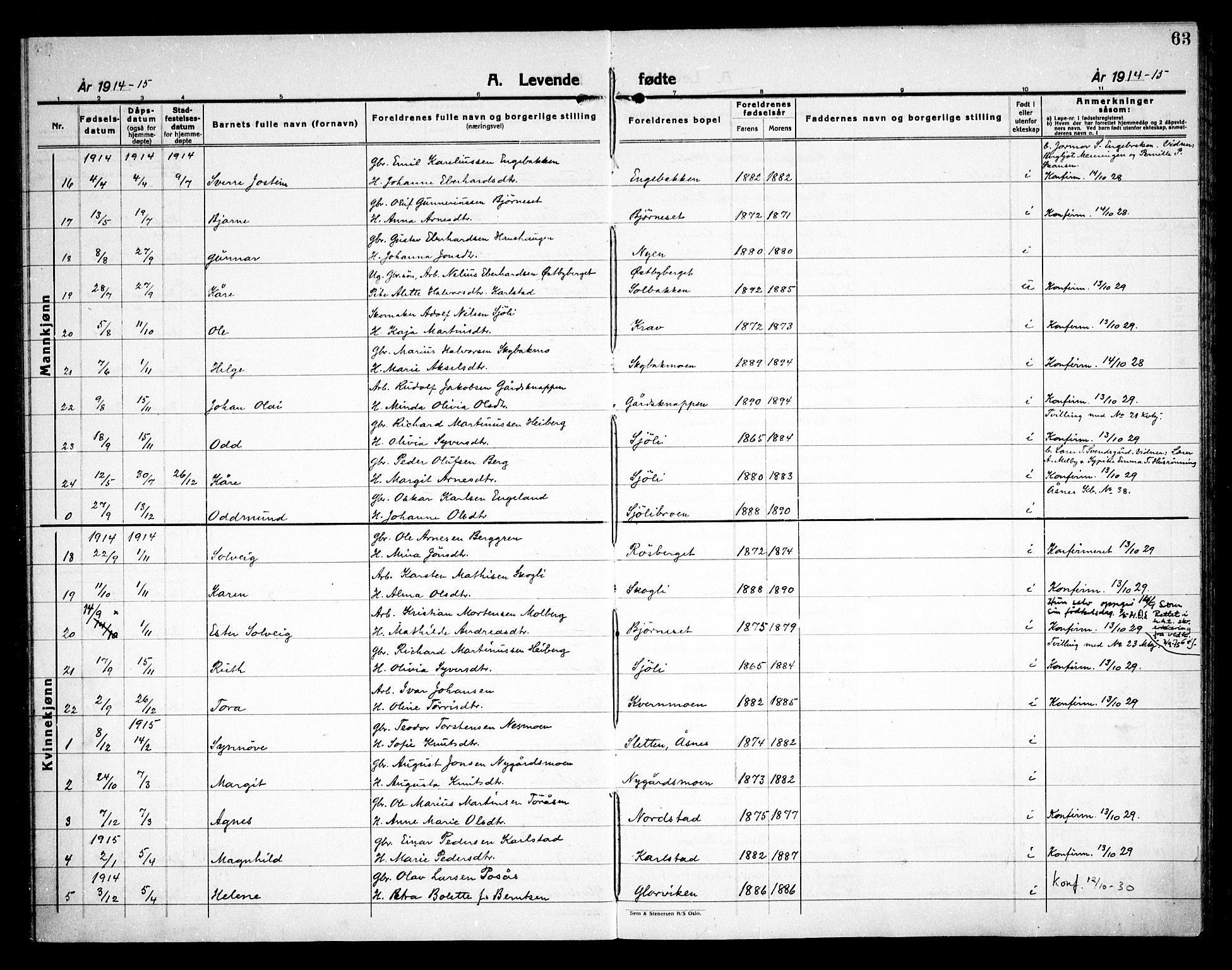 Åsnes prestekontor, AV/SAH-PREST-042/H/Ha/Haa/L0000D: Parish register (official) no. 0B, 1890-1929, p. 63