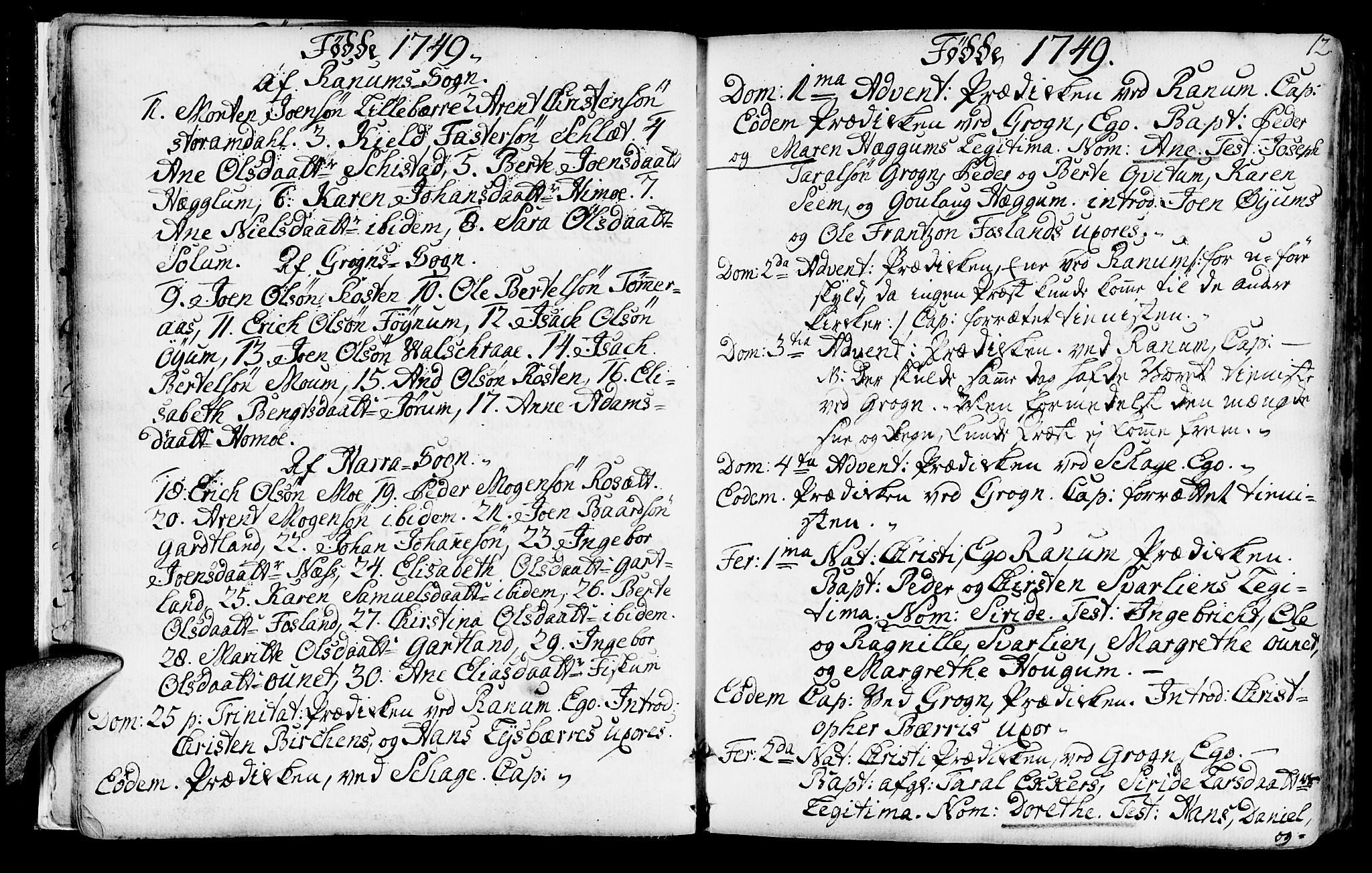 Ministerialprotokoller, klokkerbøker og fødselsregistre - Nord-Trøndelag, SAT/A-1458/764/L0542: Parish register (official) no. 764A02, 1748-1779, p. 12