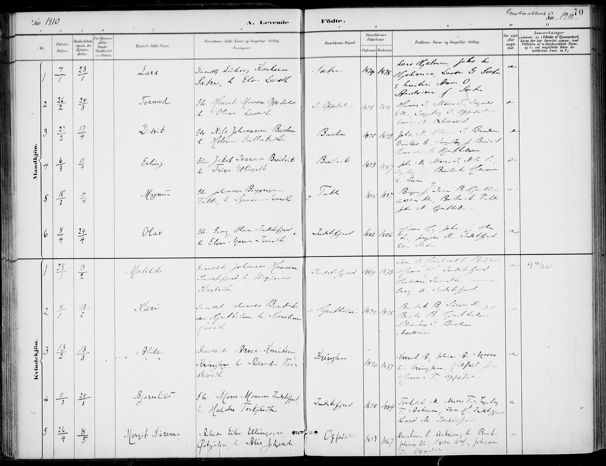 Gulen sokneprestembete, AV/SAB-A-80201/H/Haa/Haac/L0002: Parish register (official) no. C  2, 1882-1914, p. 70