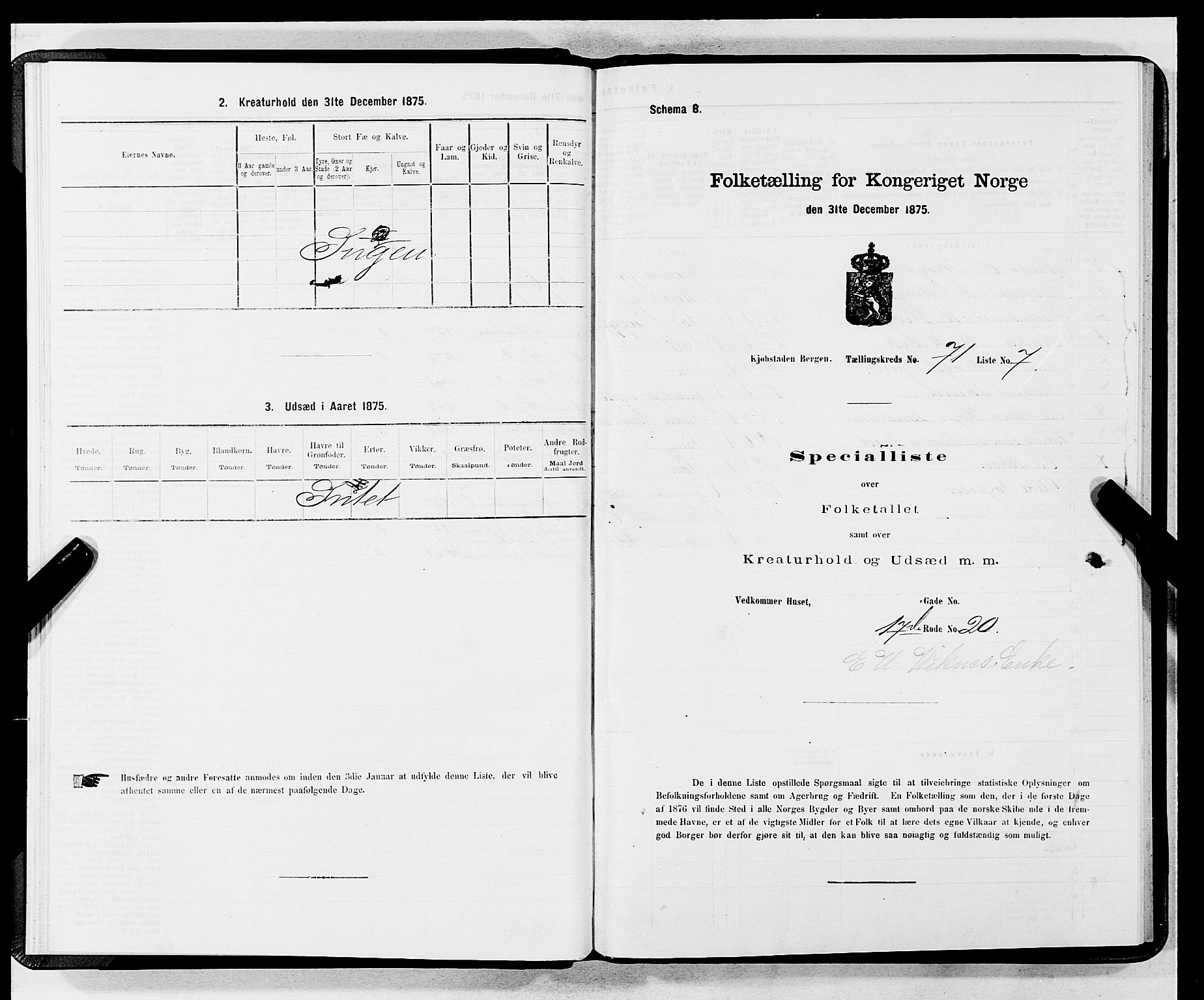 SAB, 1875 census for 1301 Bergen, 1875, p. 3778