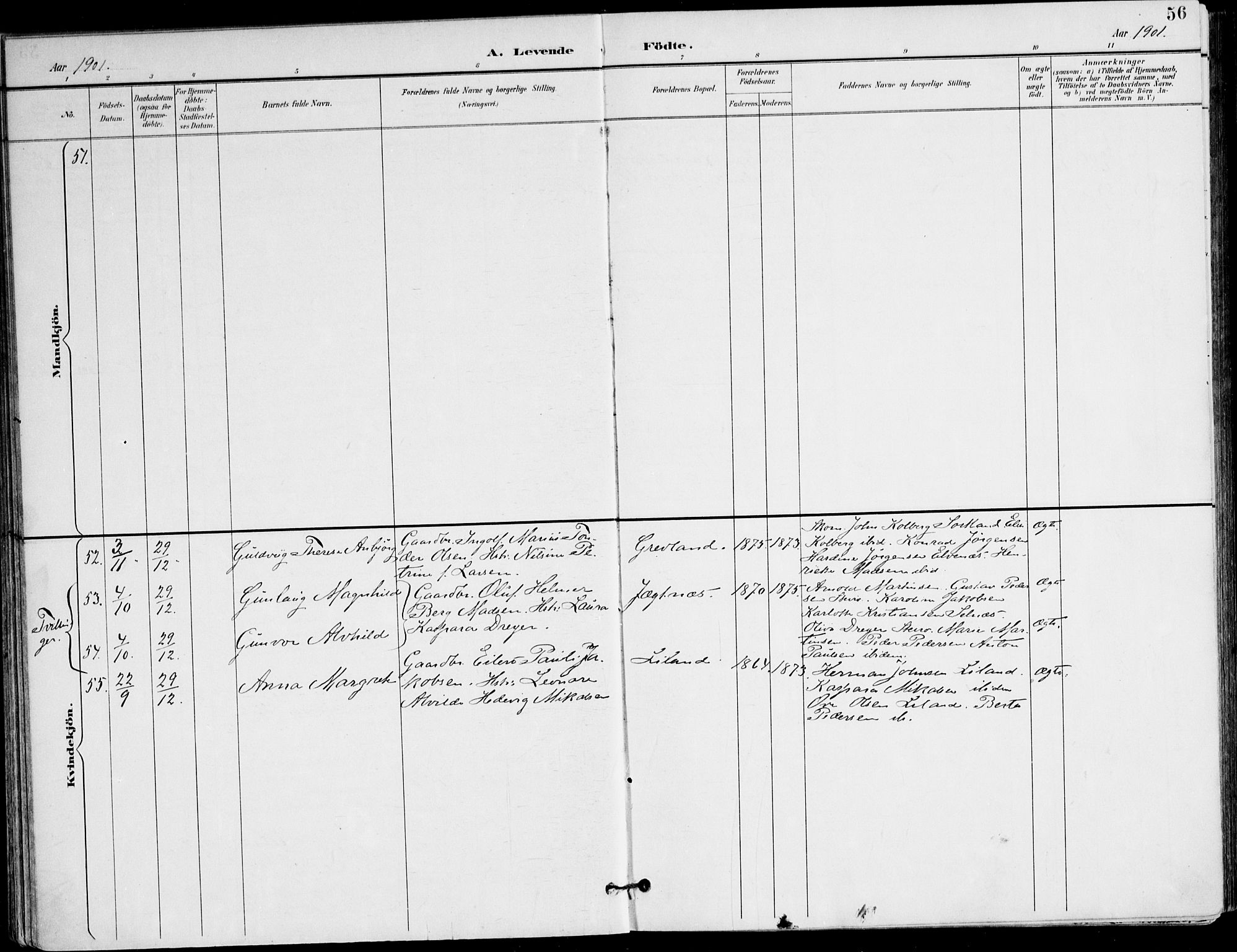 Ministerialprotokoller, klokkerbøker og fødselsregistre - Nordland, AV/SAT-A-1459/895/L1372: Parish register (official) no. 895A07, 1894-1914, p. 56