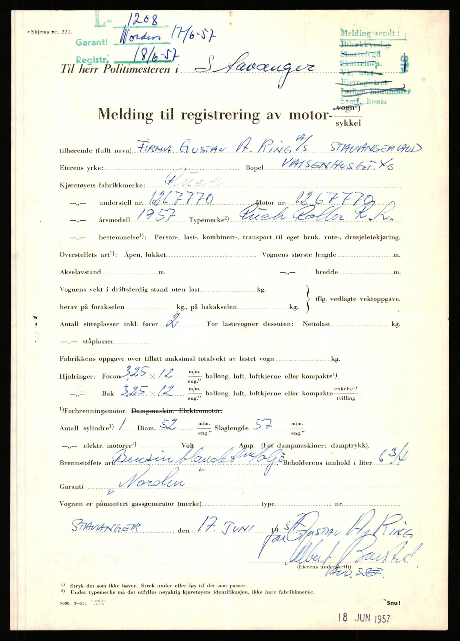 Stavanger trafikkstasjon, AV/SAST-A-101942/0/F/L0004: L-1000 - L-1349, 1930-1971, p. 1233