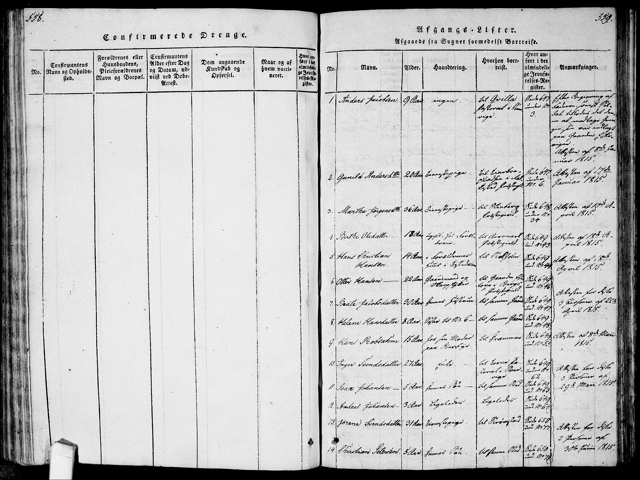 Idd prestekontor Kirkebøker, SAO/A-10911/F/Fc/L0002: Parish register (official) no. III 2, 1815-1831, p. 558-559