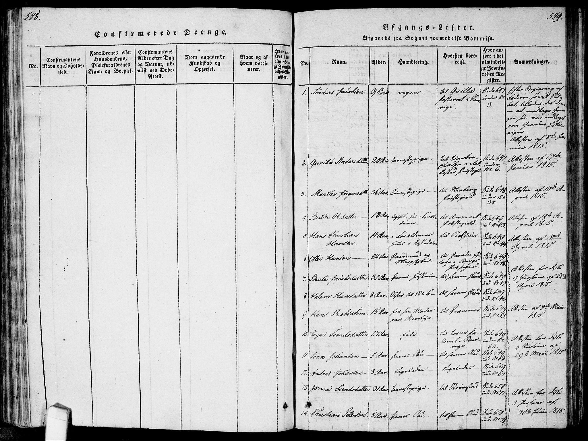 Idd prestekontor Kirkebøker, AV/SAO-A-10911/F/Fc/L0002: Parish register (official) no. III 2, 1815-1831, p. 558-559