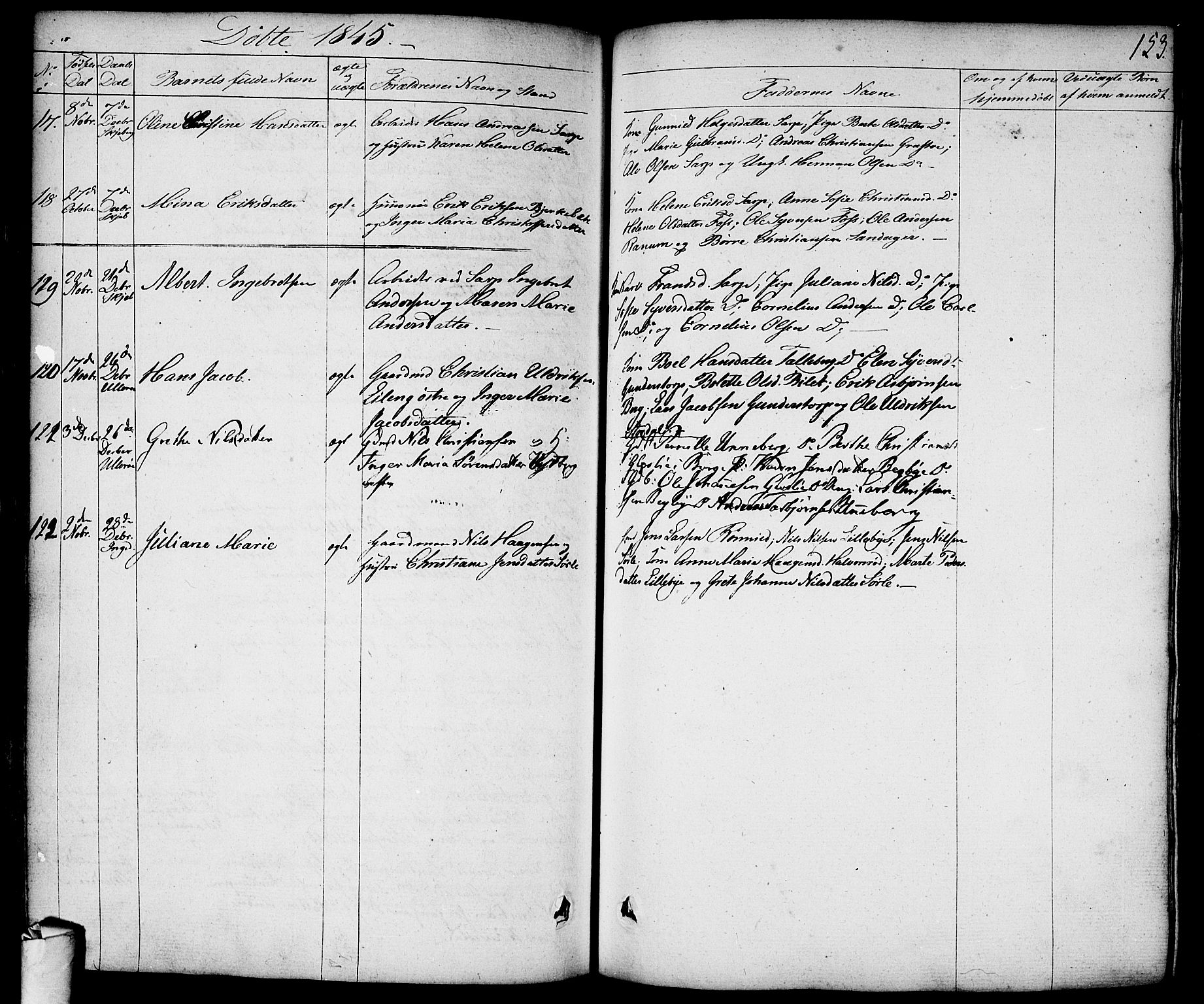 Skjeberg prestekontor Kirkebøker, AV/SAO-A-10923/F/Fa/L0005: Parish register (official) no. I 5, 1830-1845, p. 153