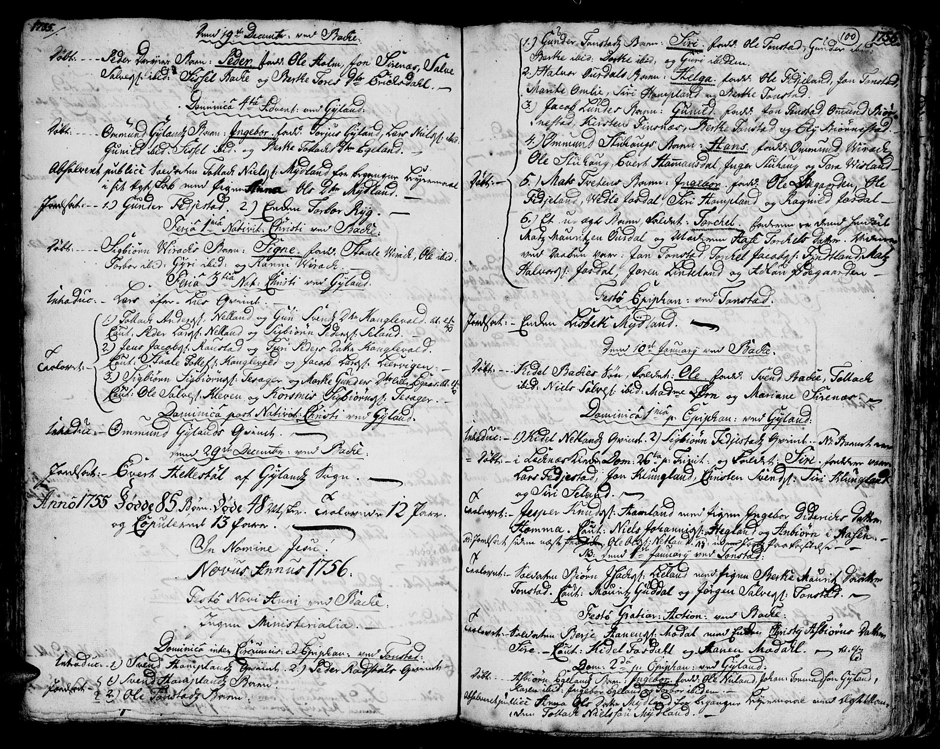 Bakke sokneprestkontor, SAK/1111-0002/F/Fa/Faa/L0001: Parish register (official) no. A 1, 1741-1780, p. 100