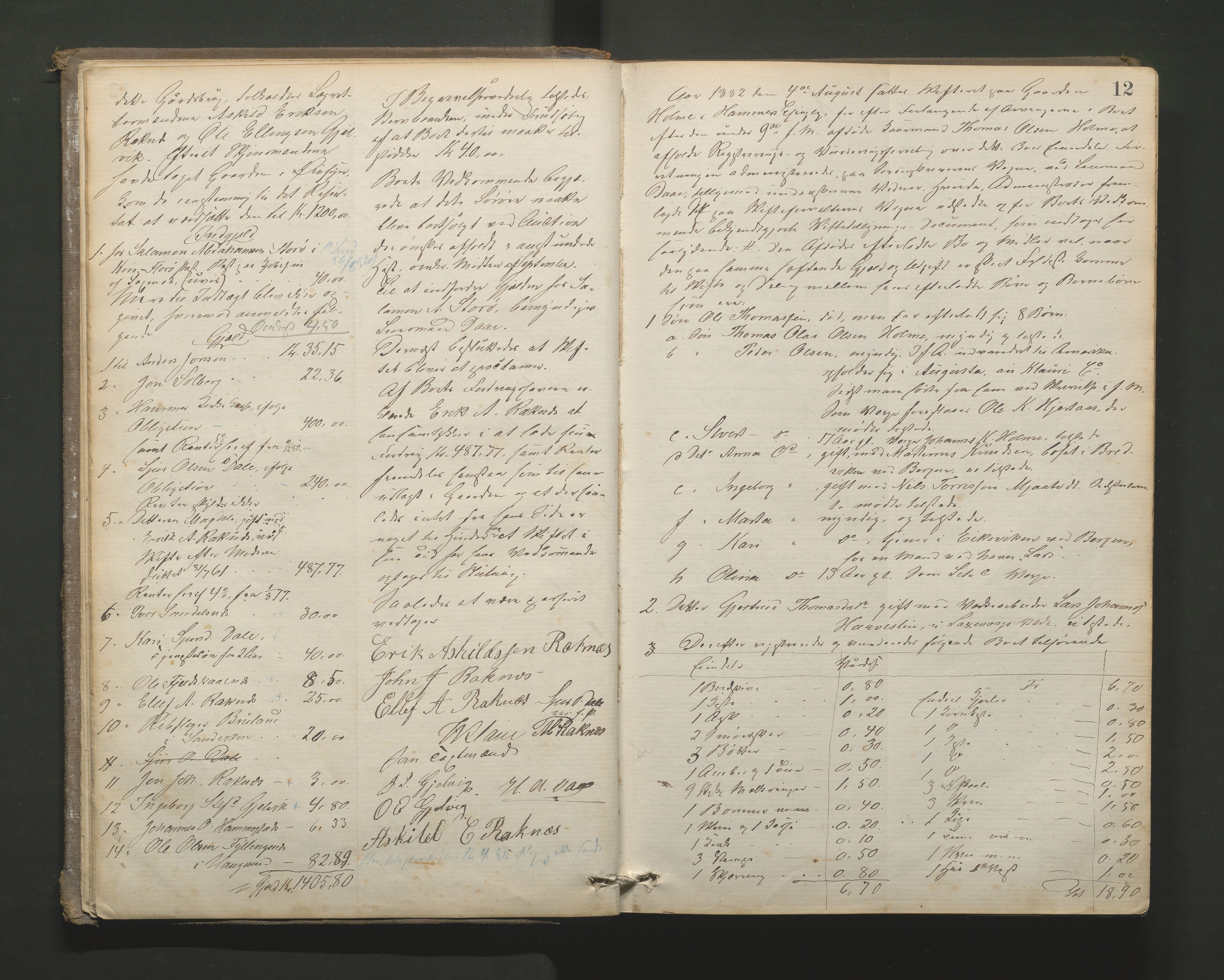 Lensmannen i Hamre, AV/SAB-A-32601/0006/L0001: Registreringsprotokoll, 1881-1896, p. 11b-12a