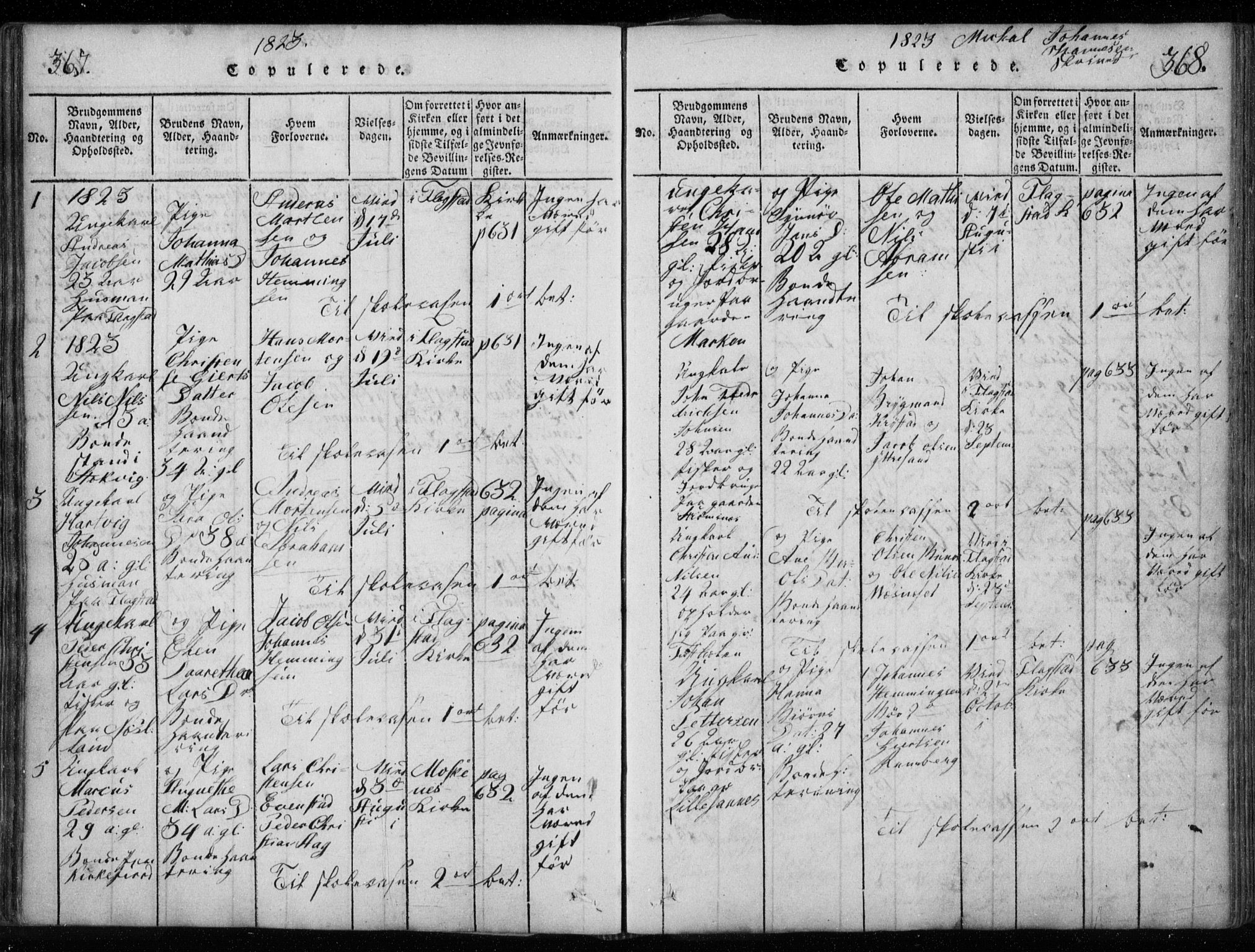 Ministerialprotokoller, klokkerbøker og fødselsregistre - Nordland, SAT/A-1459/885/L1201: Parish register (official) no. 885A02, 1820-1837, p. 367-368