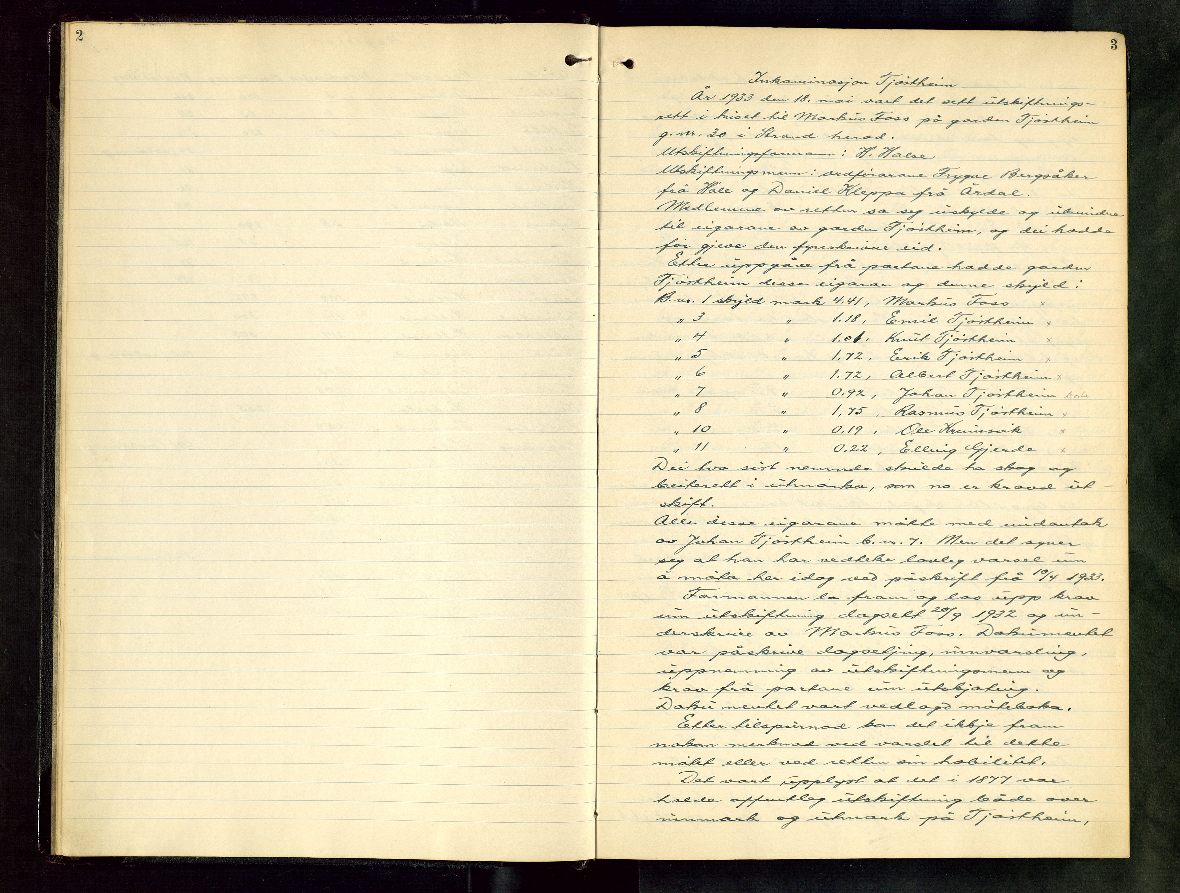 Rogaland jordskifterett, SAST/A-102426/Oa/L0085: Forhandlingsprotokoll, 1933-1935, p. 2-3