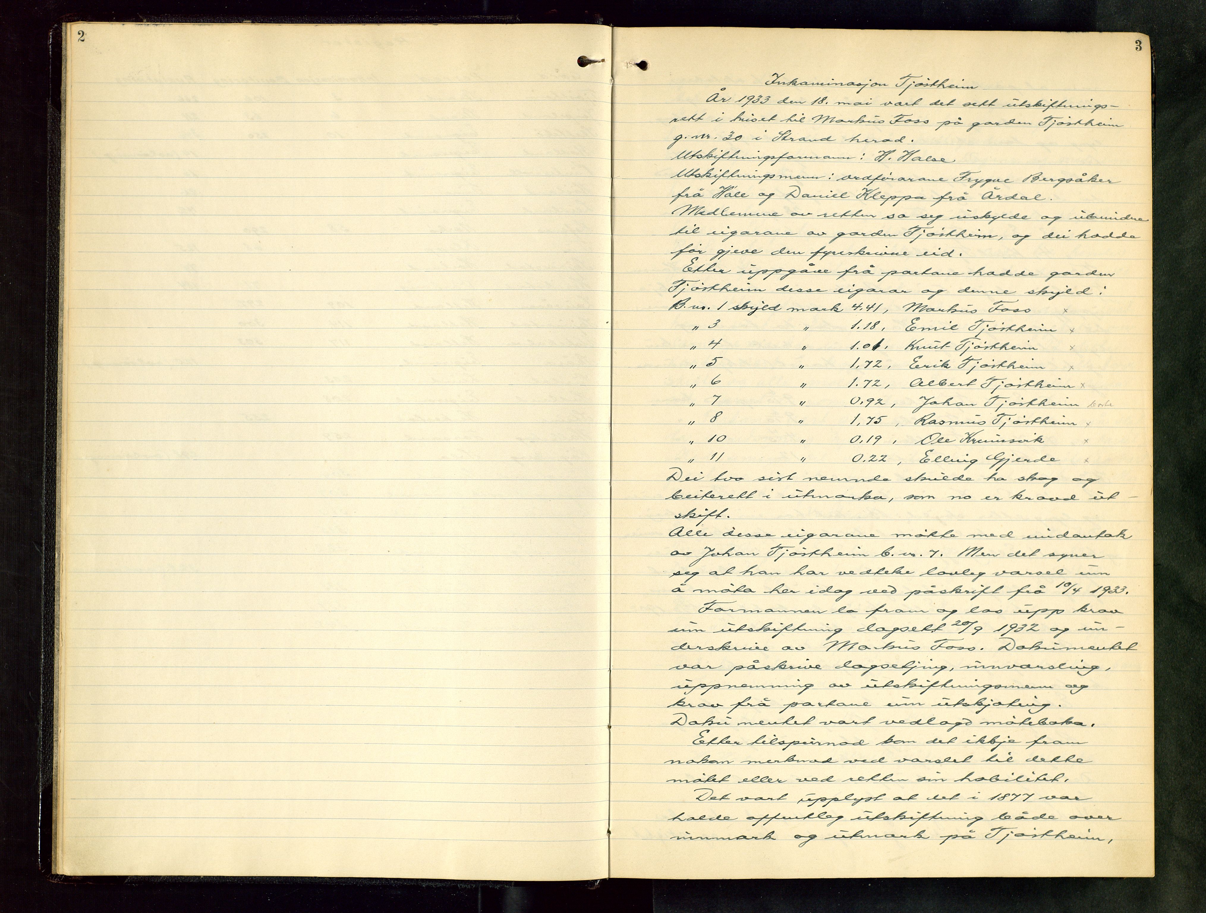 Rogaland jordskifterett, AV/SAST-A-102426/Oa/L0085: Forhandlingsprotokoll, 1933-1935, p. 2-3