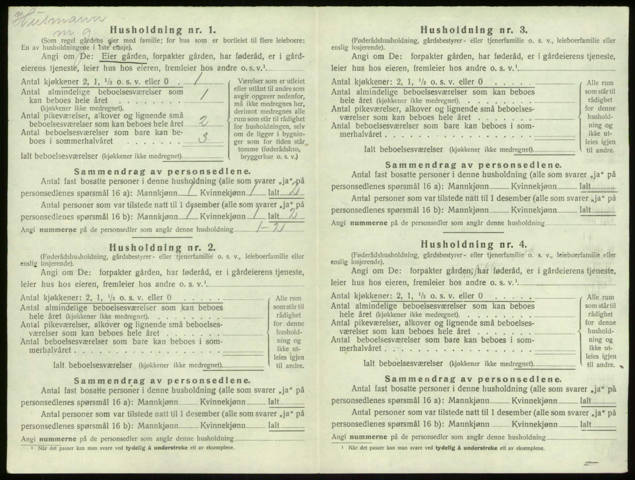 SAB, 1920 census for Lærdal, 1920, p. 418